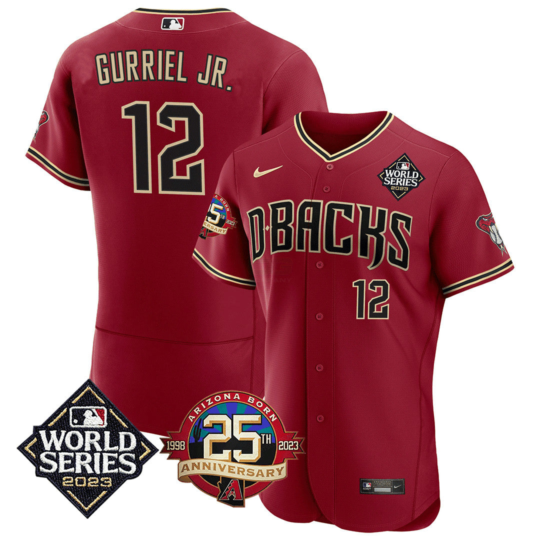 Camisa MLB Men’s Arizona Jersey 2023 World Series & 25th Anniversary Patch Jersey