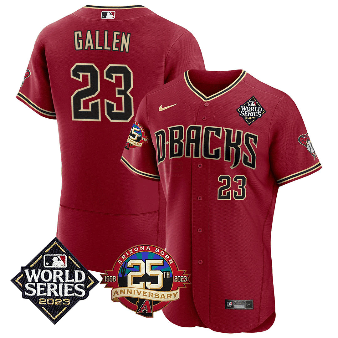 Camisa MLB Men’s Arizona Jersey 2023 World Series & 25th Anniversary Patch Jersey