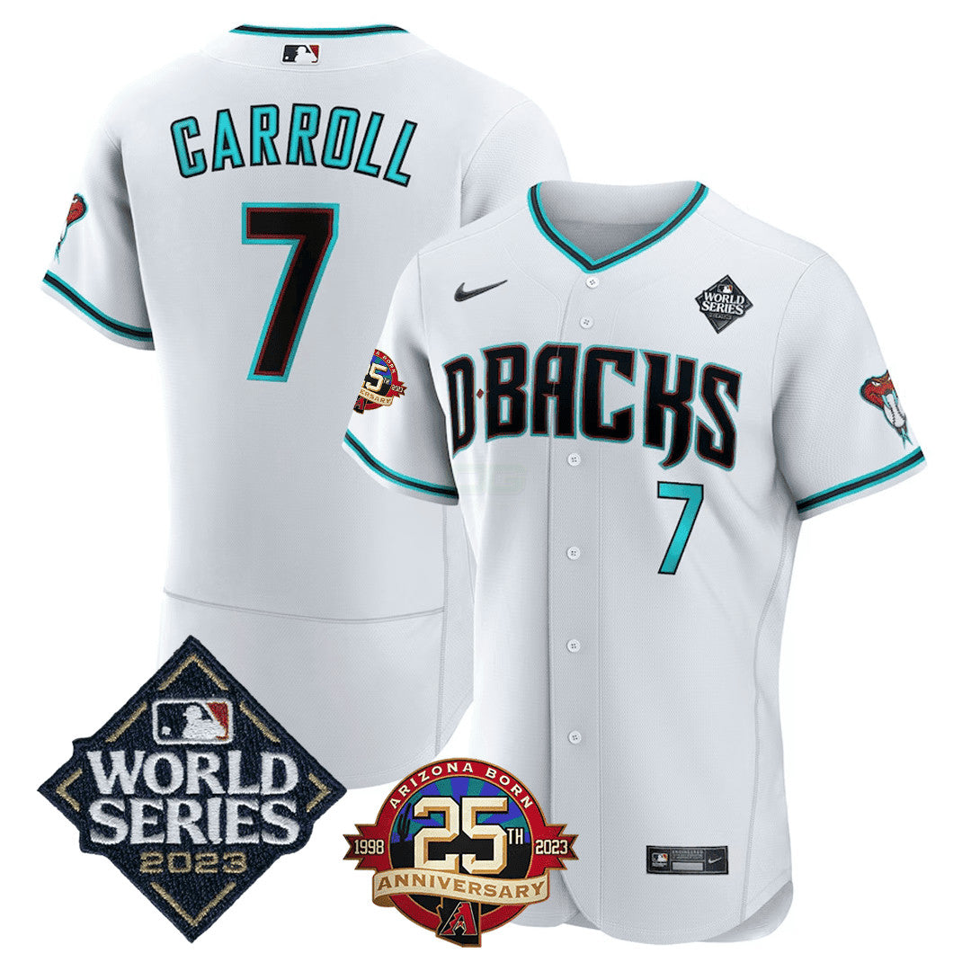 Camisa MLB Men’s Arizona Jersey 2023 World Series & 25th Anniversary Patch Jersey