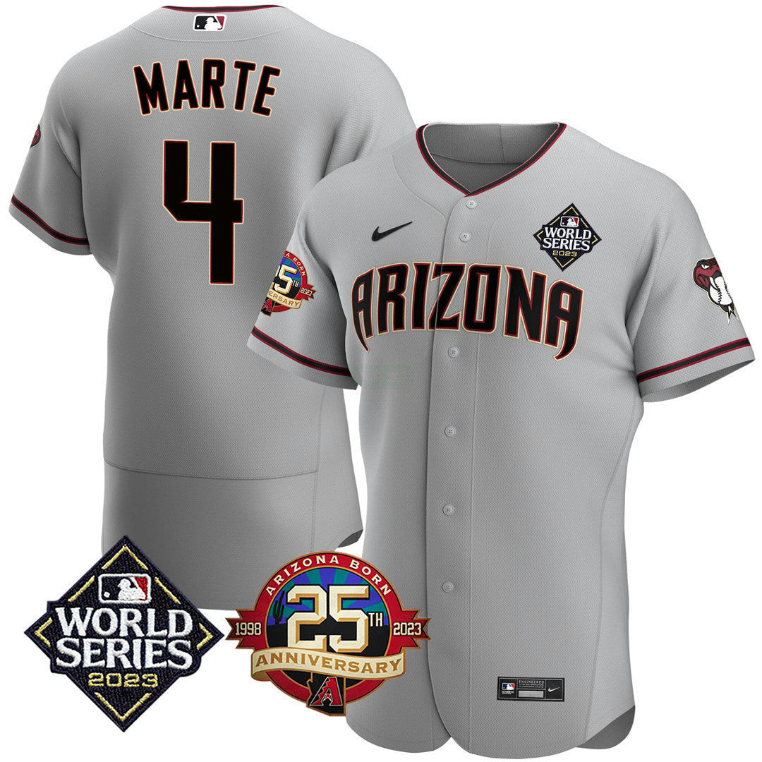 Camisa MLB Men’s Arizona Jersey 2023 World Series & 25th Anniversary Patch Jersey