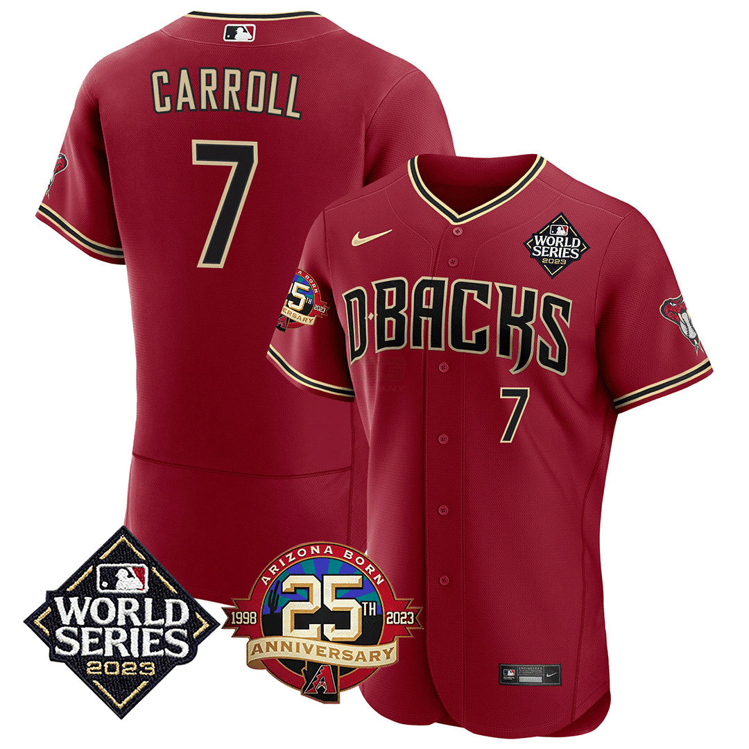 Camisa MLB Men’s Arizona Jersey 2023 World Series & 25th Anniversary Patch Jersey