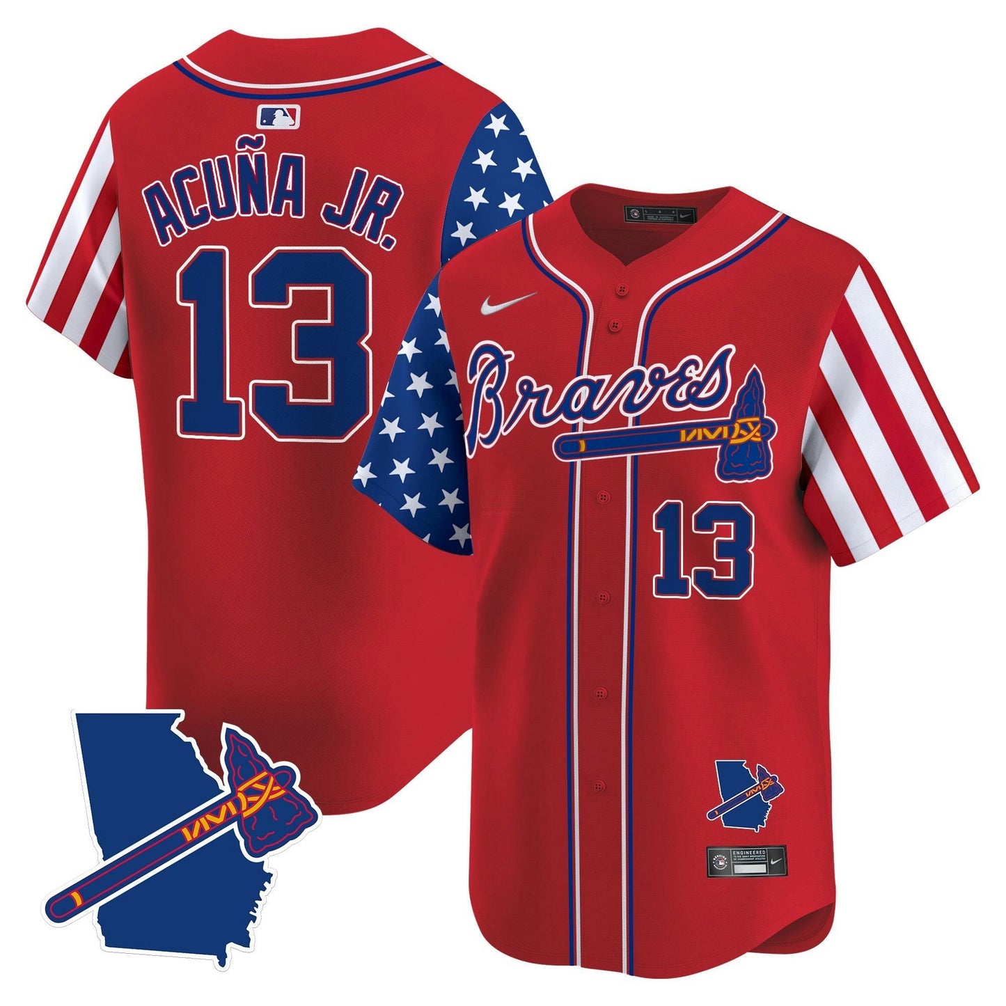 Camisa MLB Men’s Atlanta 2025 Independence Day Vapor Premier Limited Jersey