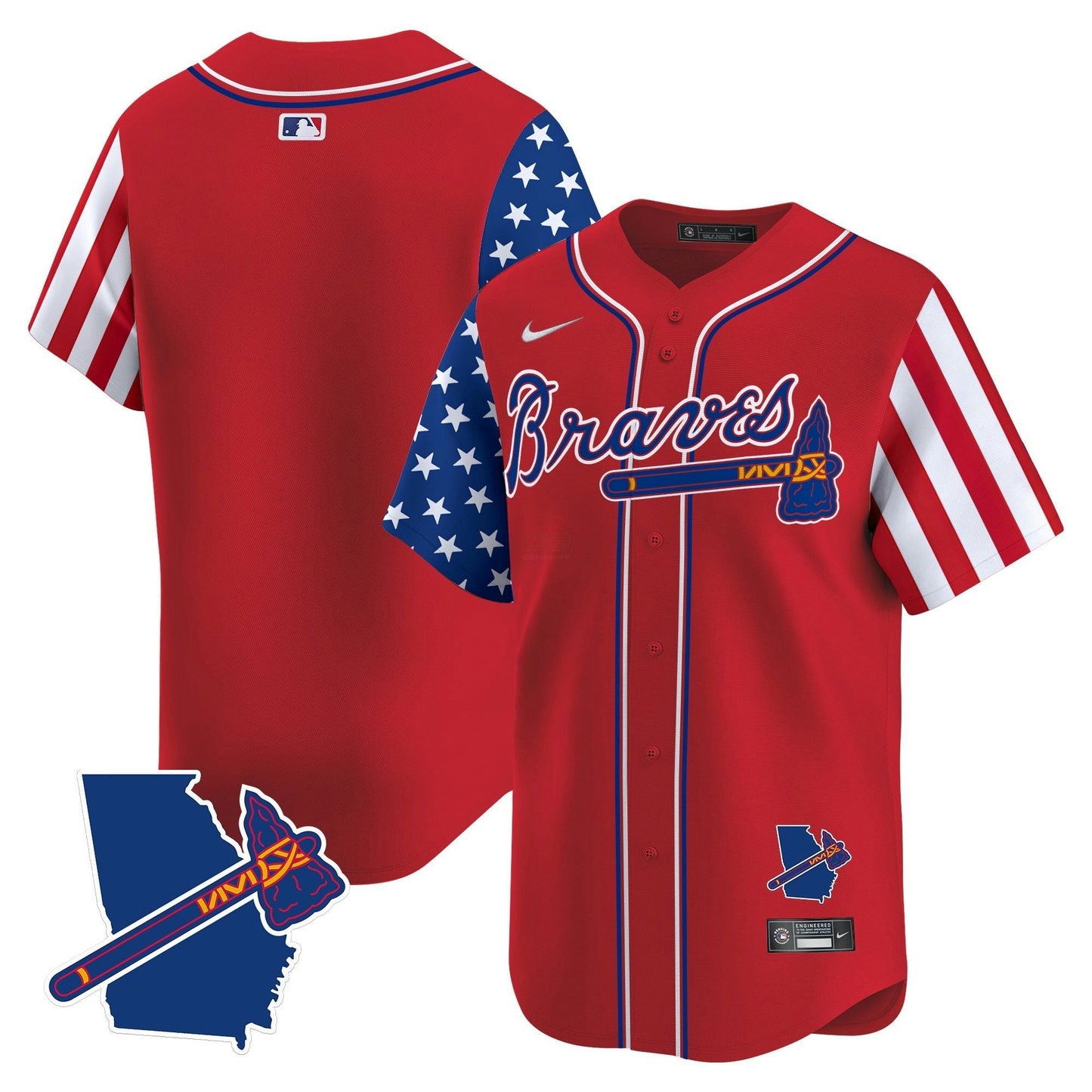 Camisa MLB Men’s Atlanta 2025 Independence Day Vapor Premier Limited Jersey