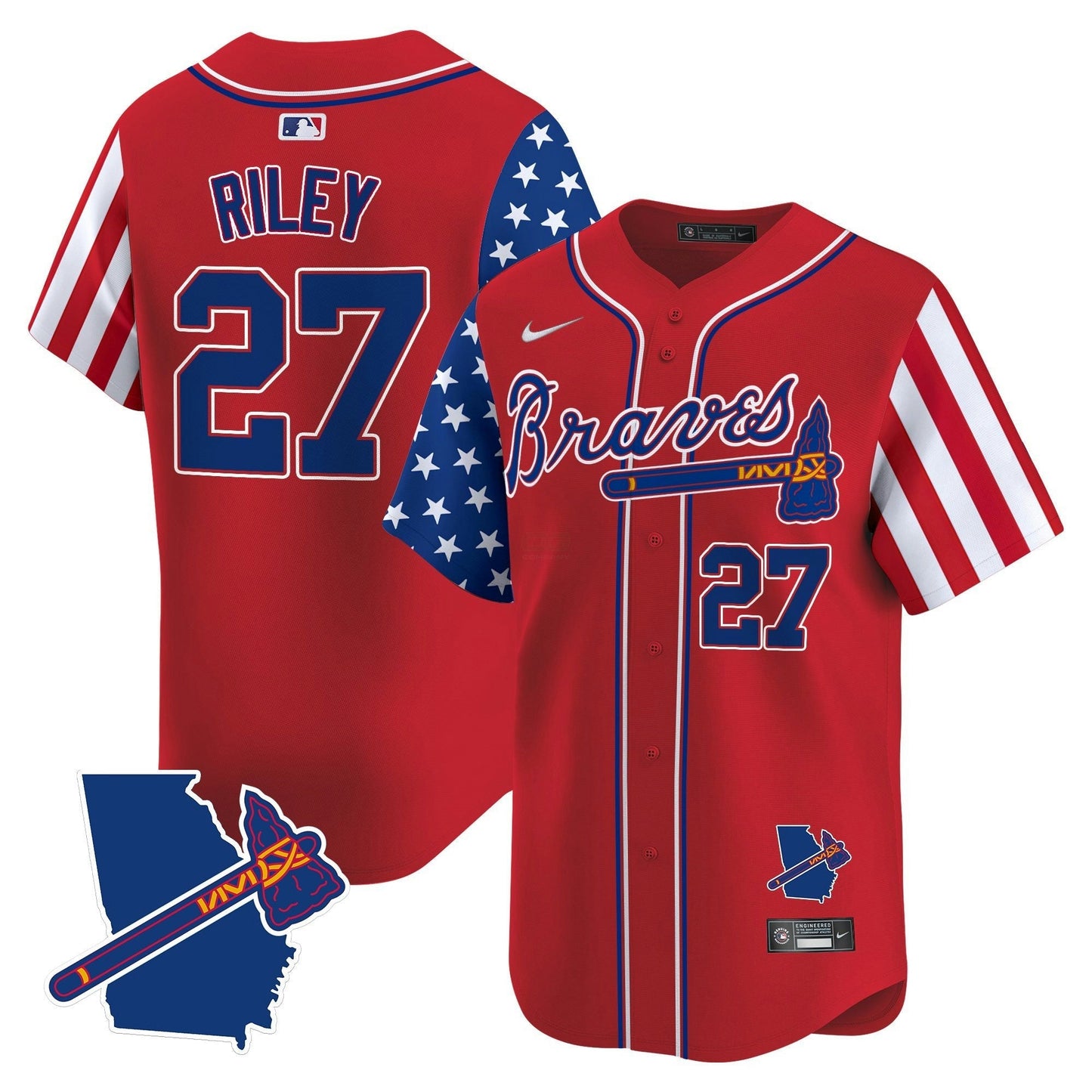 Camisa MLB Men’s Atlanta 2025 Independence Day Vapor Premier Limited Jersey