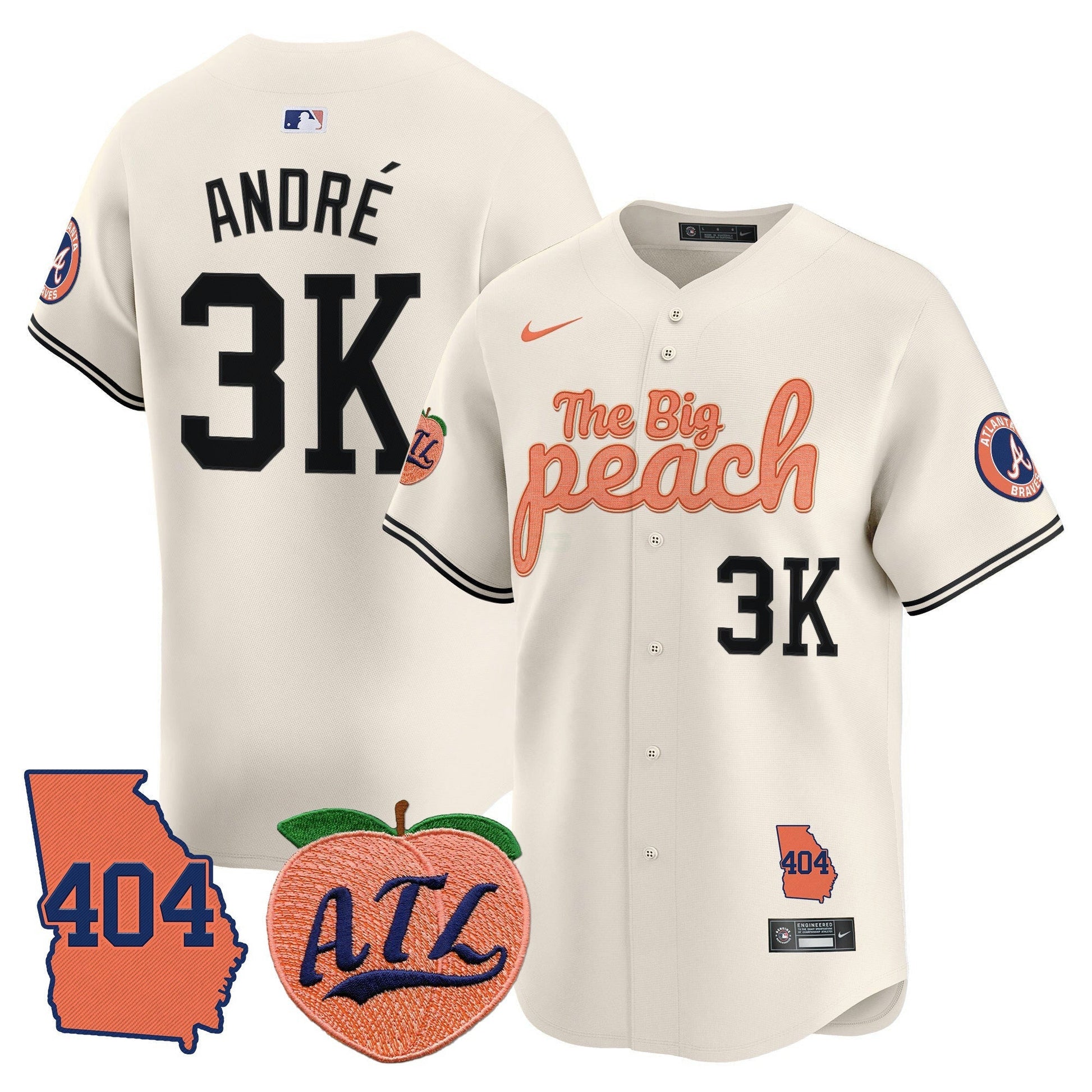 Camisa MLB Men’s Atlanta 404 & The Big Peach Vapor Premier Limited Jersey