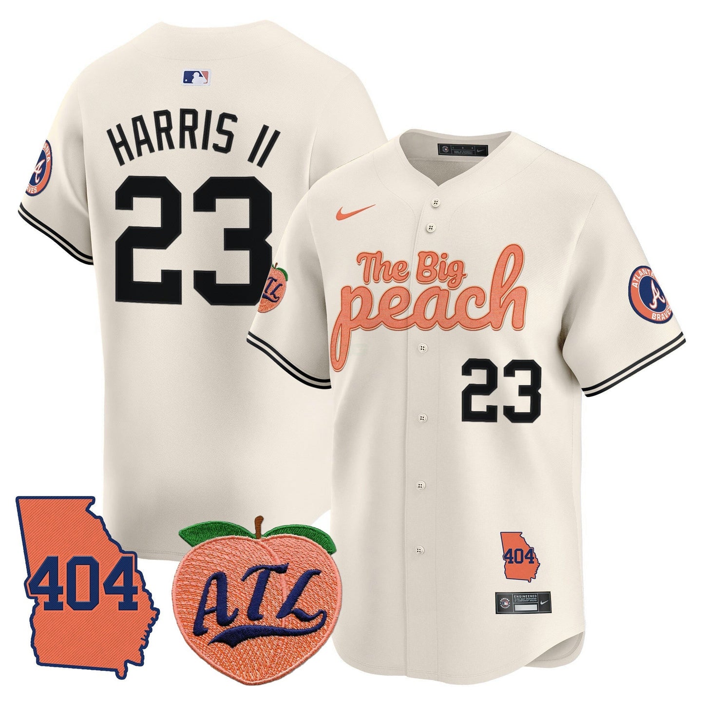 Camisa MLB Men’s Atlanta 404 & The Big Peach Vapor Premier Limited Jersey