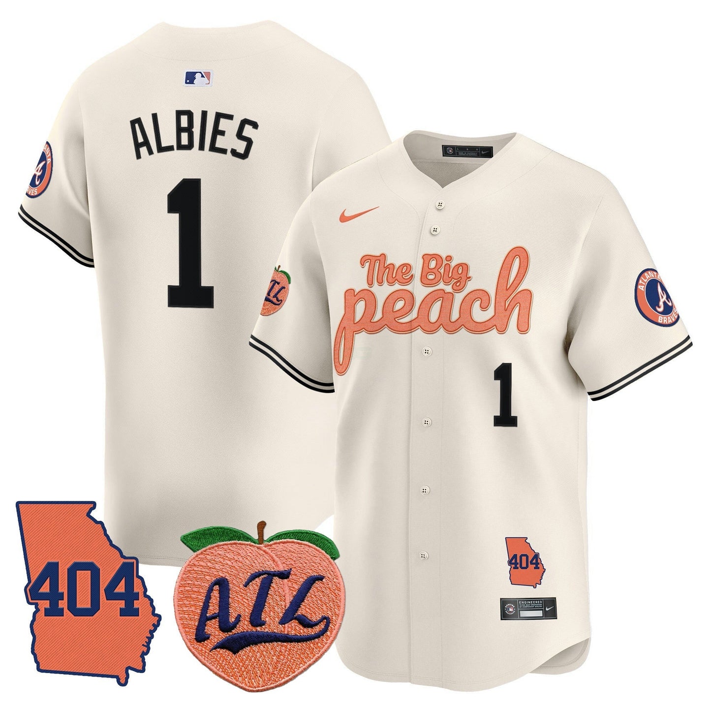 Camisa MLB Men’s Atlanta 404 & The Big Peach Vapor Premier Limited Jersey