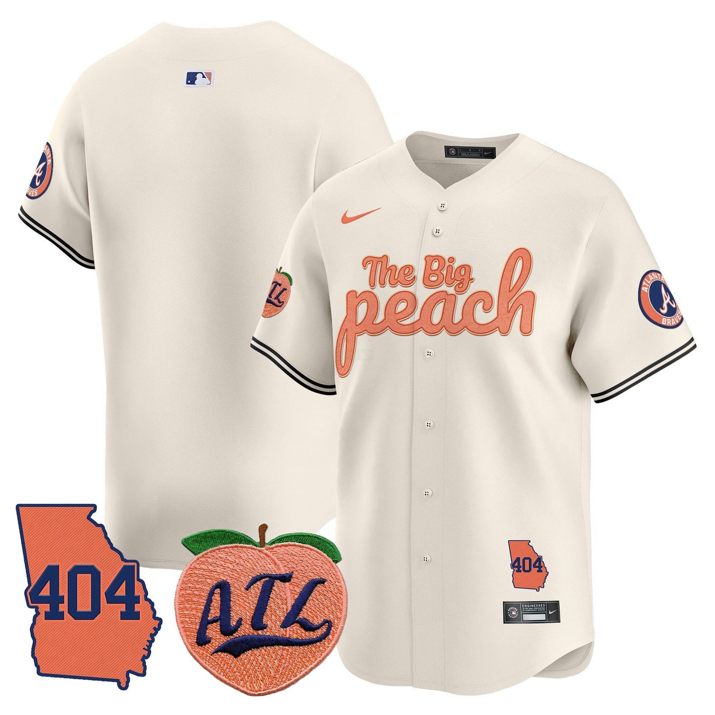 Camisa MLB Men’s Atlanta 404 & The Big Peach Vapor Premier Limited Jersey