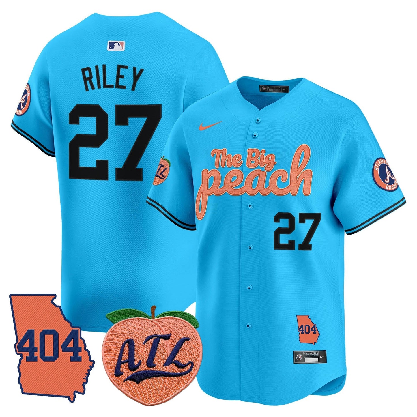 Camisa MLB Men’s Atlanta 404 & The Big Peach Vapor Premier Limited Jersey