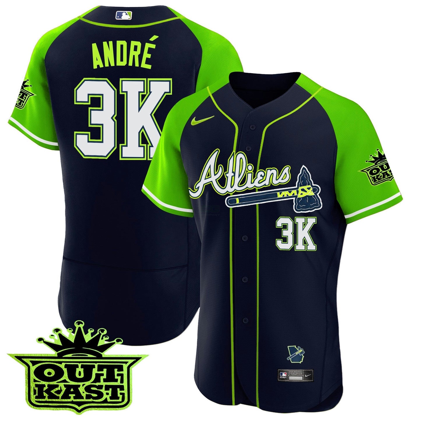 Camisa MLB Men’s Atlanta Atliens Alternativa Flex Base Jersey