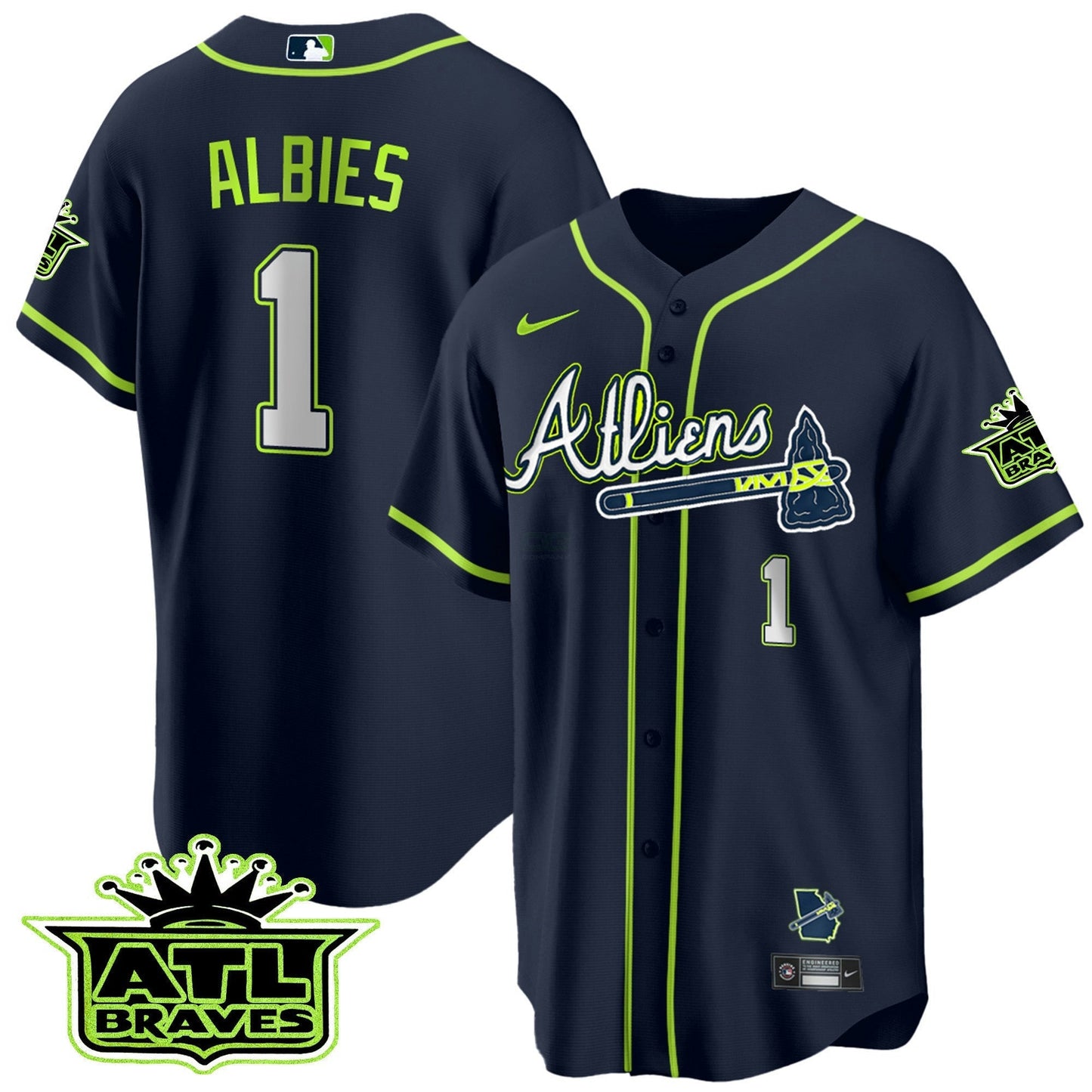 Camisa MLB Men’s Atlanta Atliens ATL Patch Cool Base Jersey