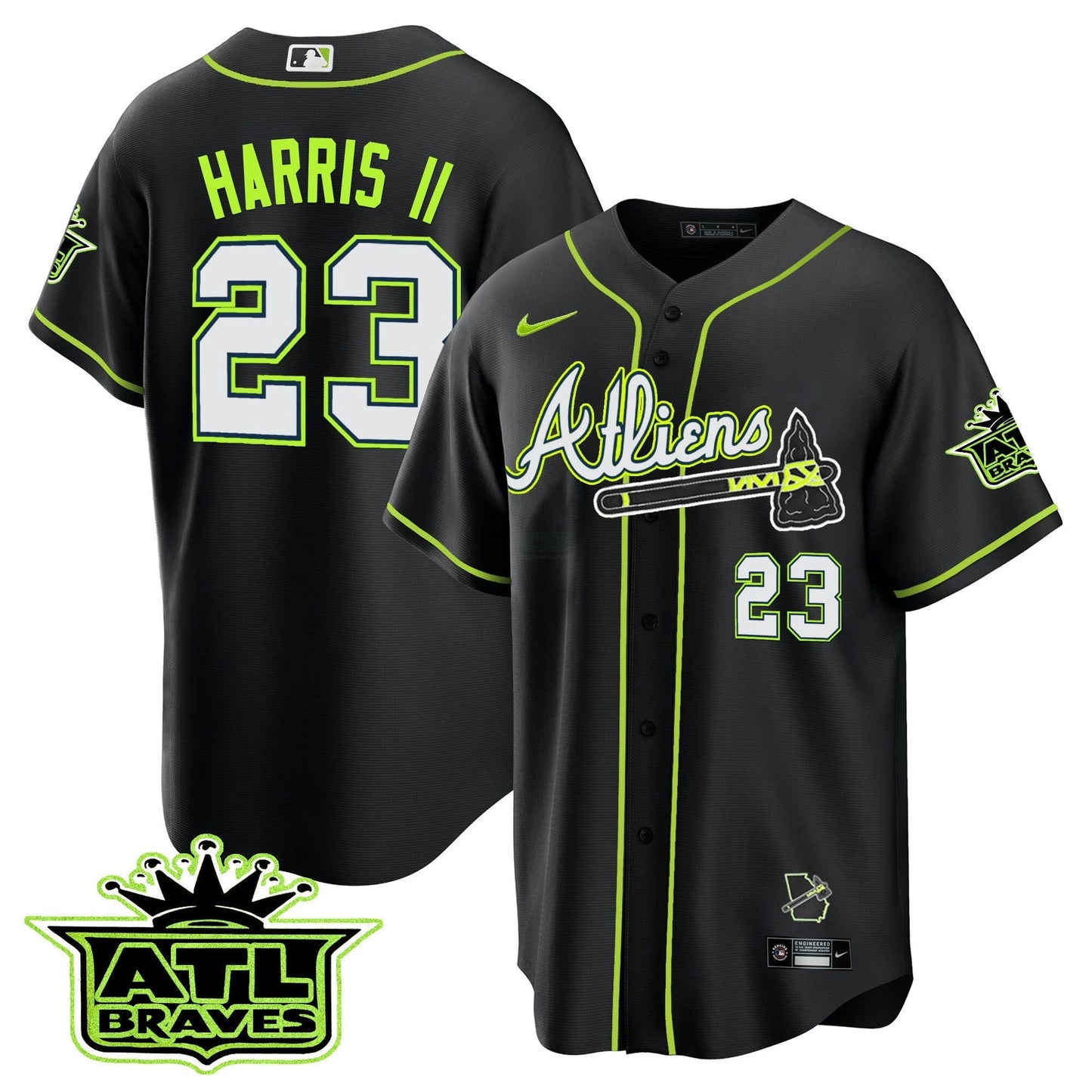 Camisa MLB Men’s Atlanta Atliens ATL Patch Cool Base Jersey