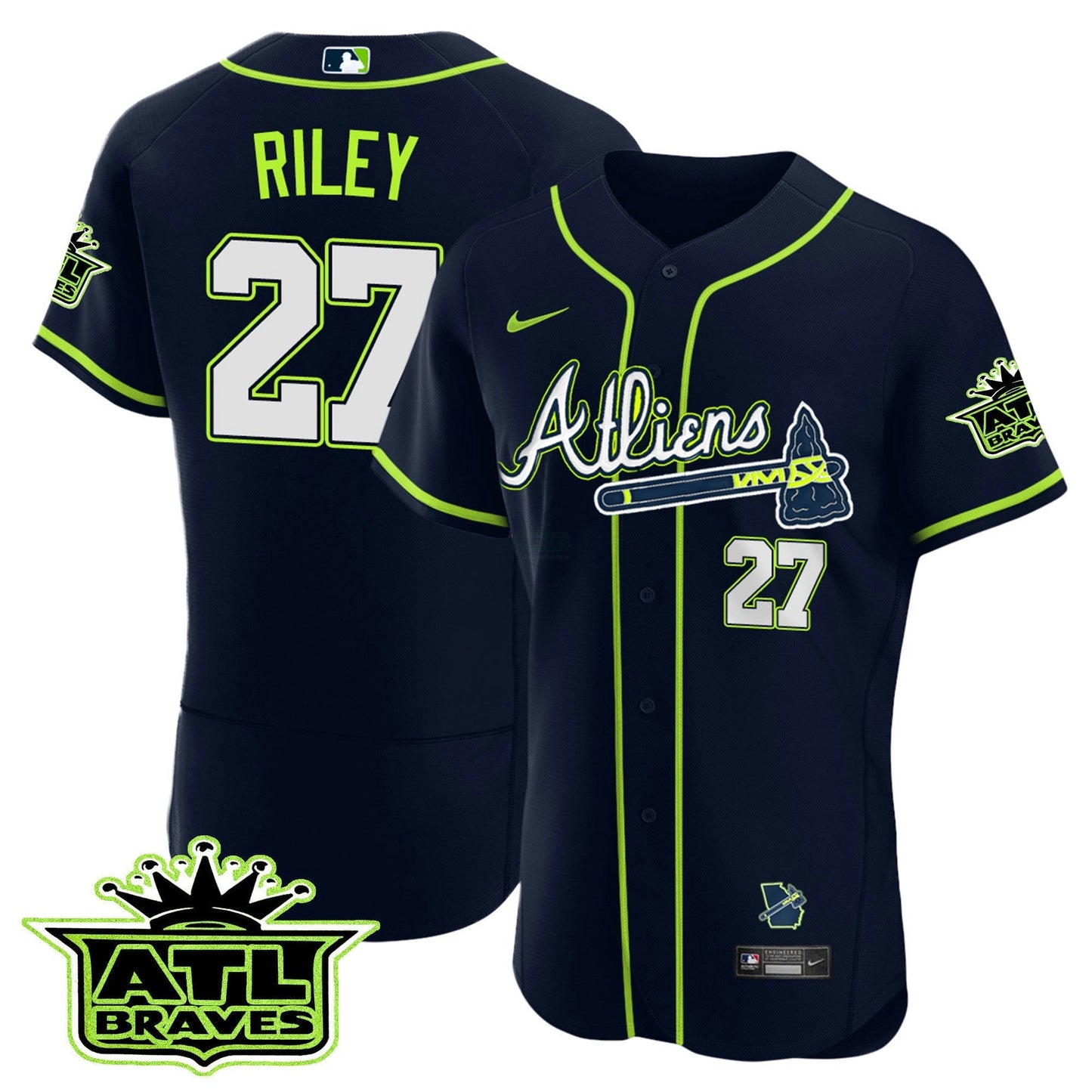 Camisa MLB Men’s Atlanta Atliens ATL Patch Flex Base Jersey