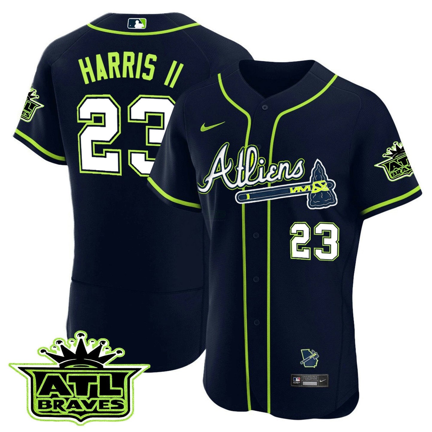Camisa MLB Men’s Atlanta Atliens ATL Patch Flex Base Jersey