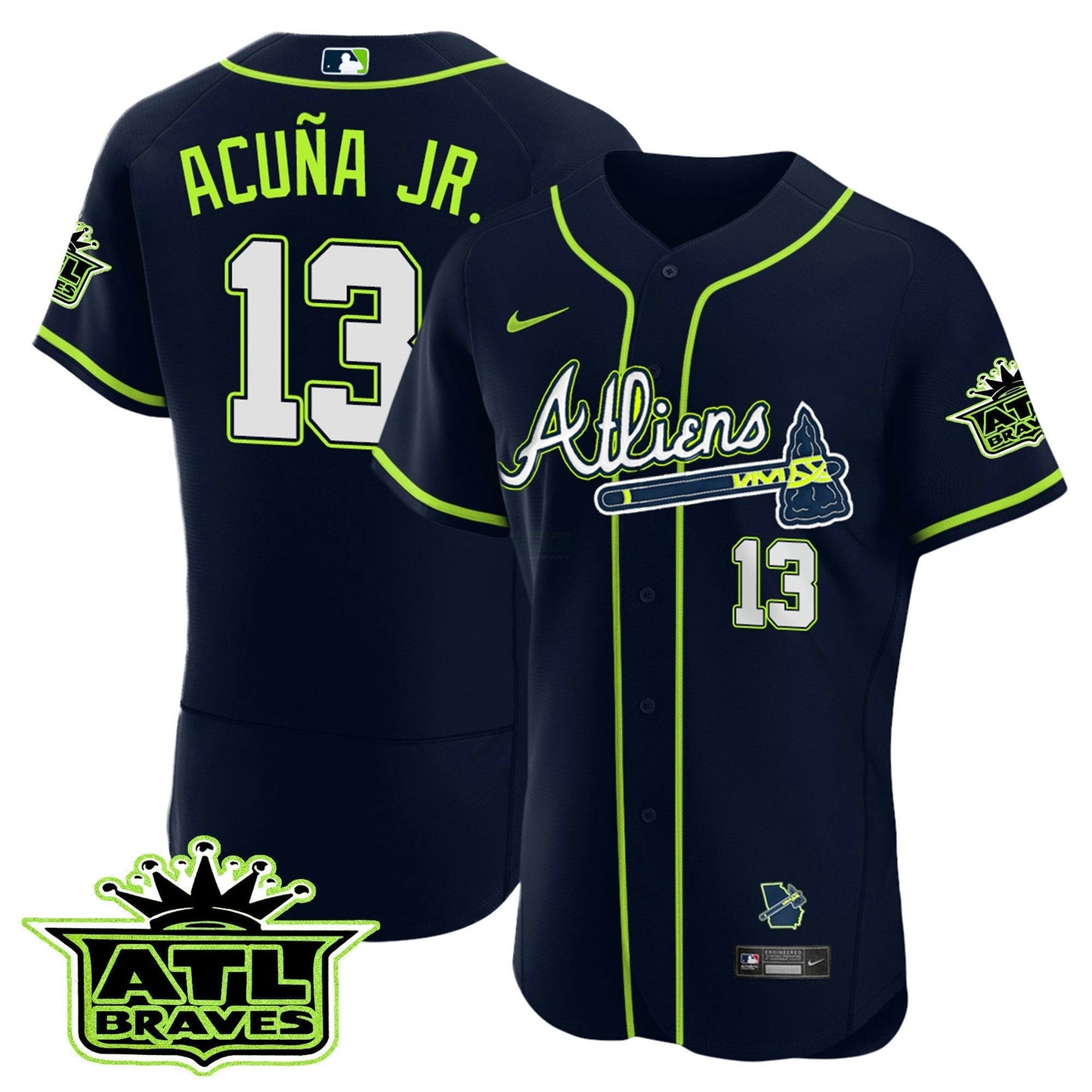 Camisa MLB Men’s Atlanta Atliens ATL Patch Flex Base Jersey