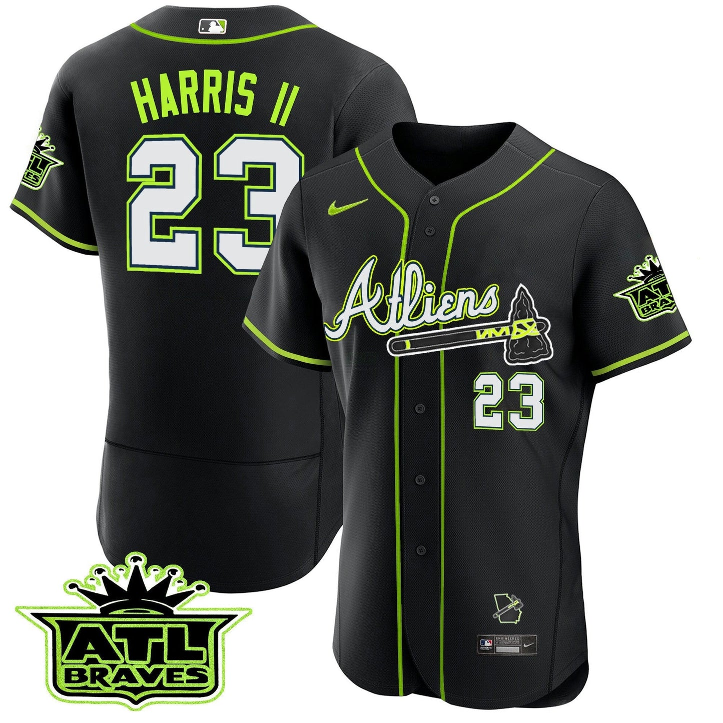 Camisa MLB Men’s Atlanta Atliens ATL Patch Flex Base Jersey
