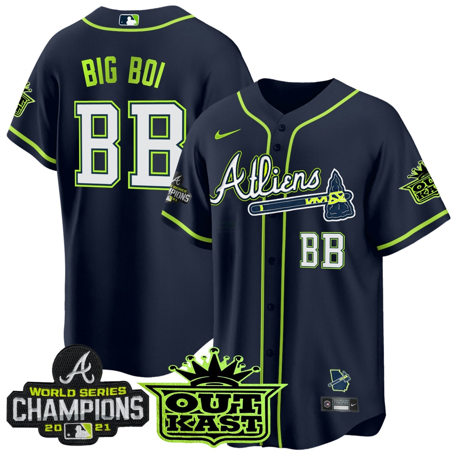 Camisa MLB Men’s Atlanta Atliens Champions Cool Base Jersey