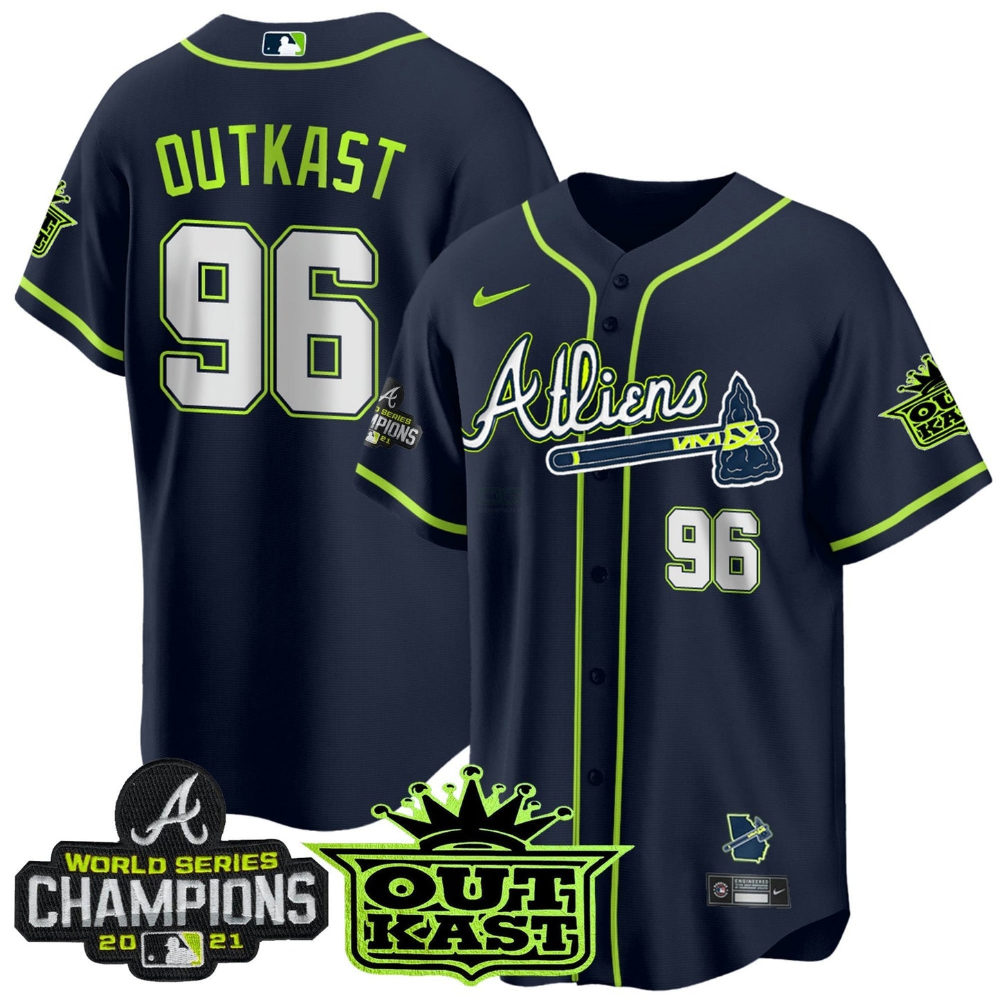 Camisa MLB Men’s Atlanta Atliens Champions Cool Base Jersey