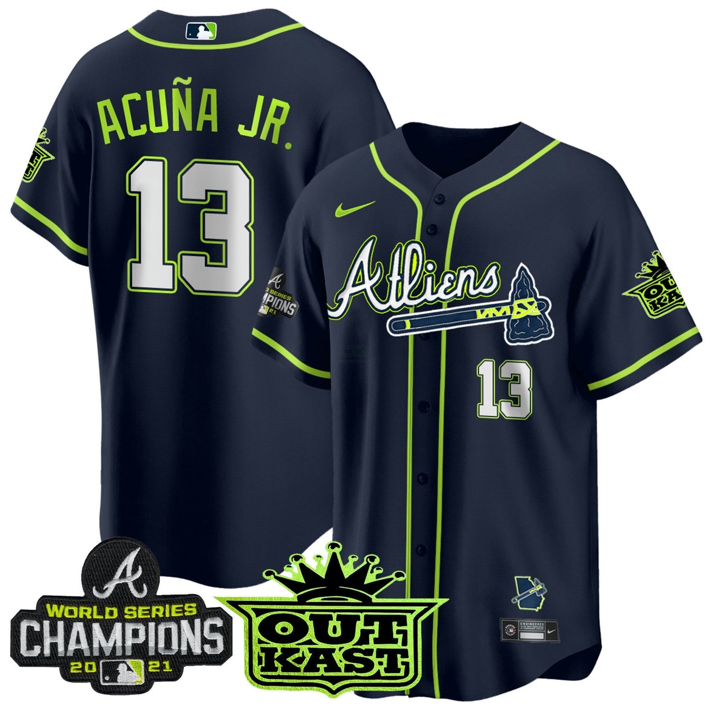 Camisa MLB Men’s Atlanta Atliens Champions Cool Base Jersey
