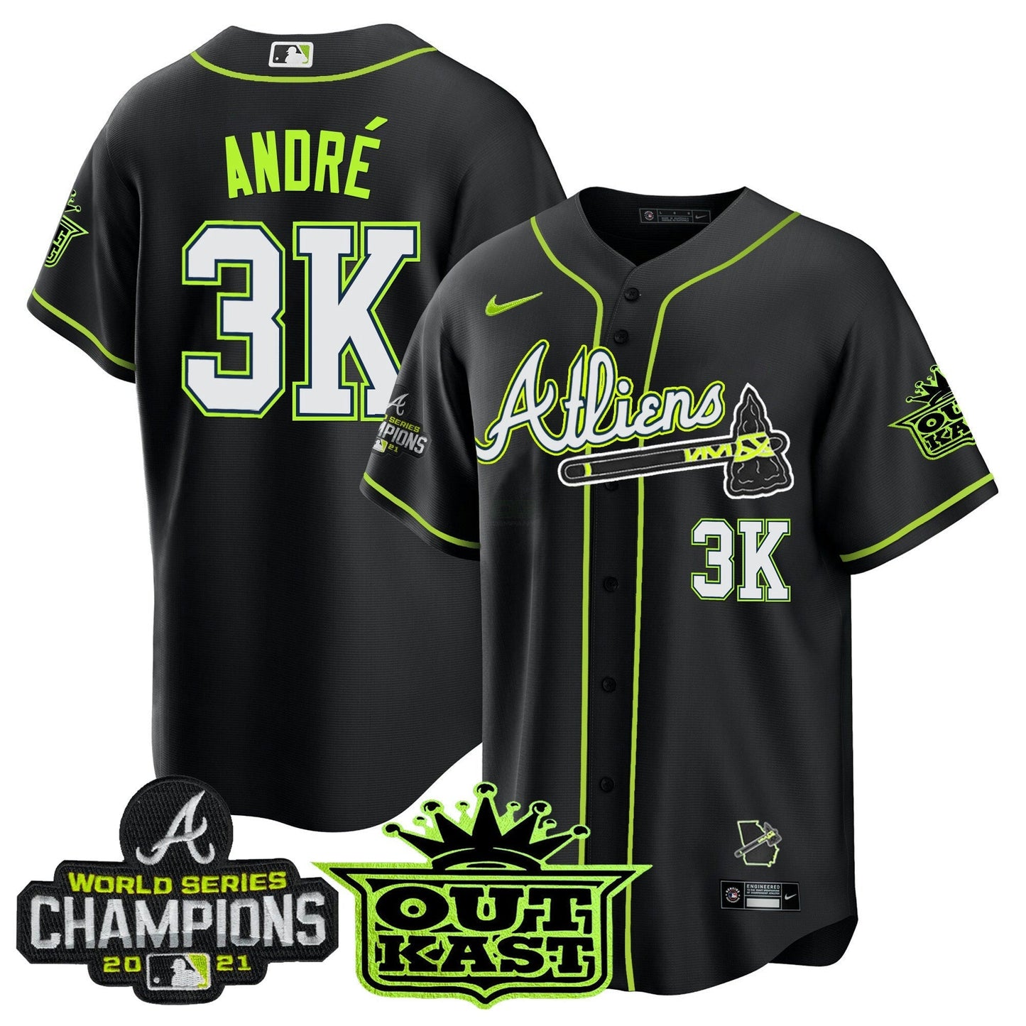 Camisa MLB Men’s Atlanta Atliens Champions Cool Base Jersey