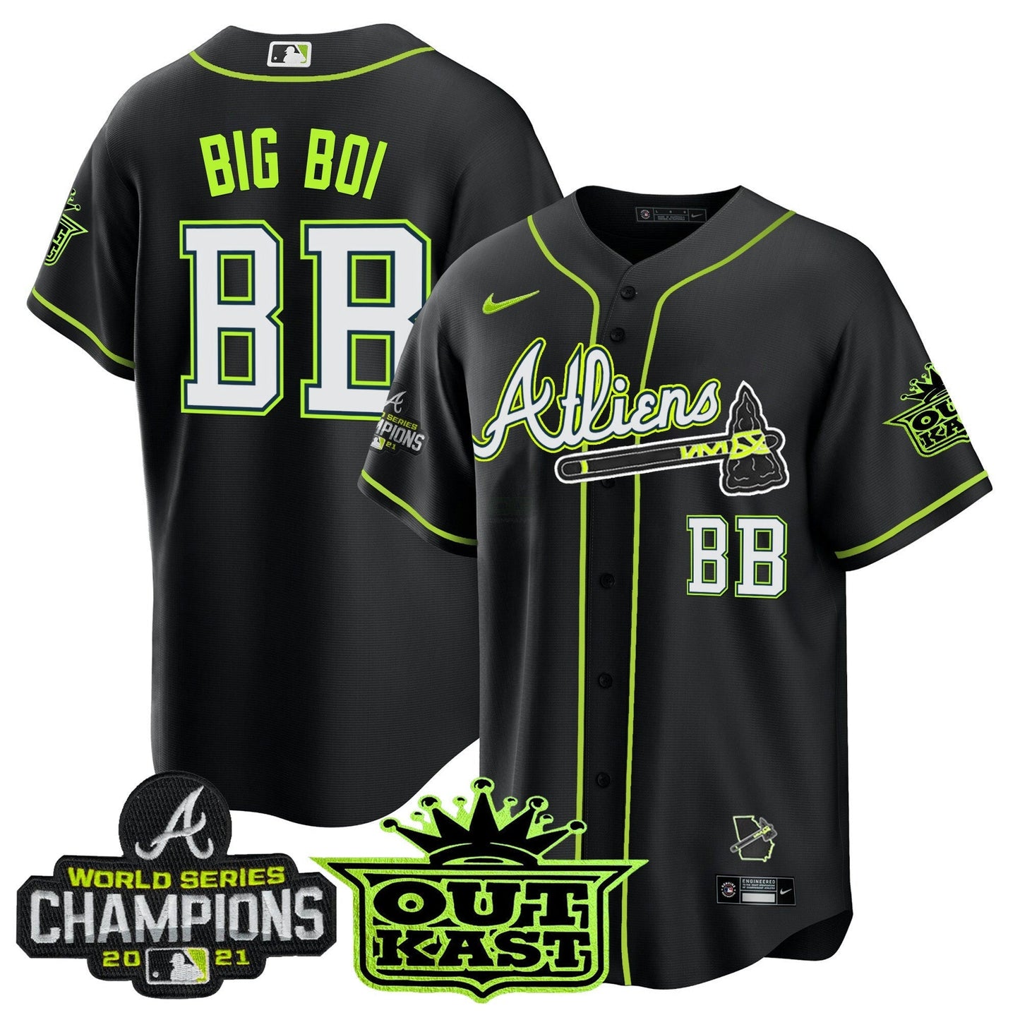 Camisa MLB Men’s Atlanta Atliens Champions Cool Base Jersey