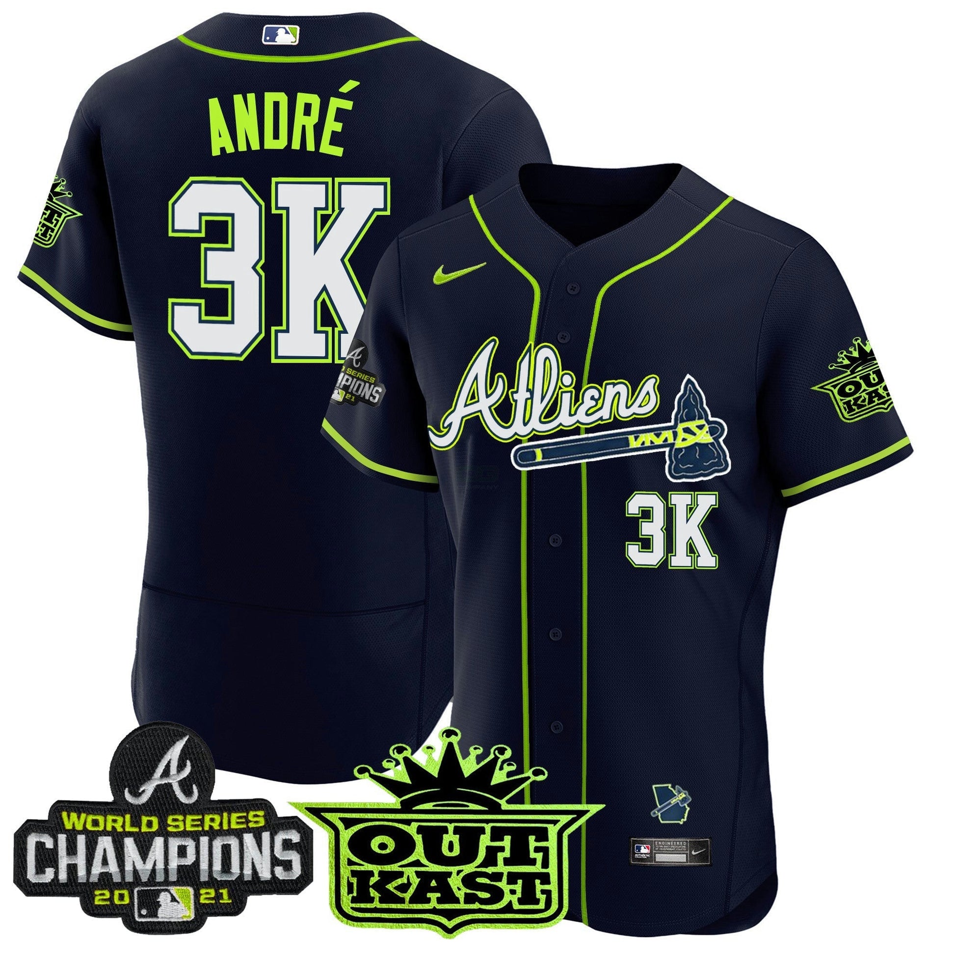 Camisa MLB Men’s Atlanta Atliens Champions Flex Base Jersey