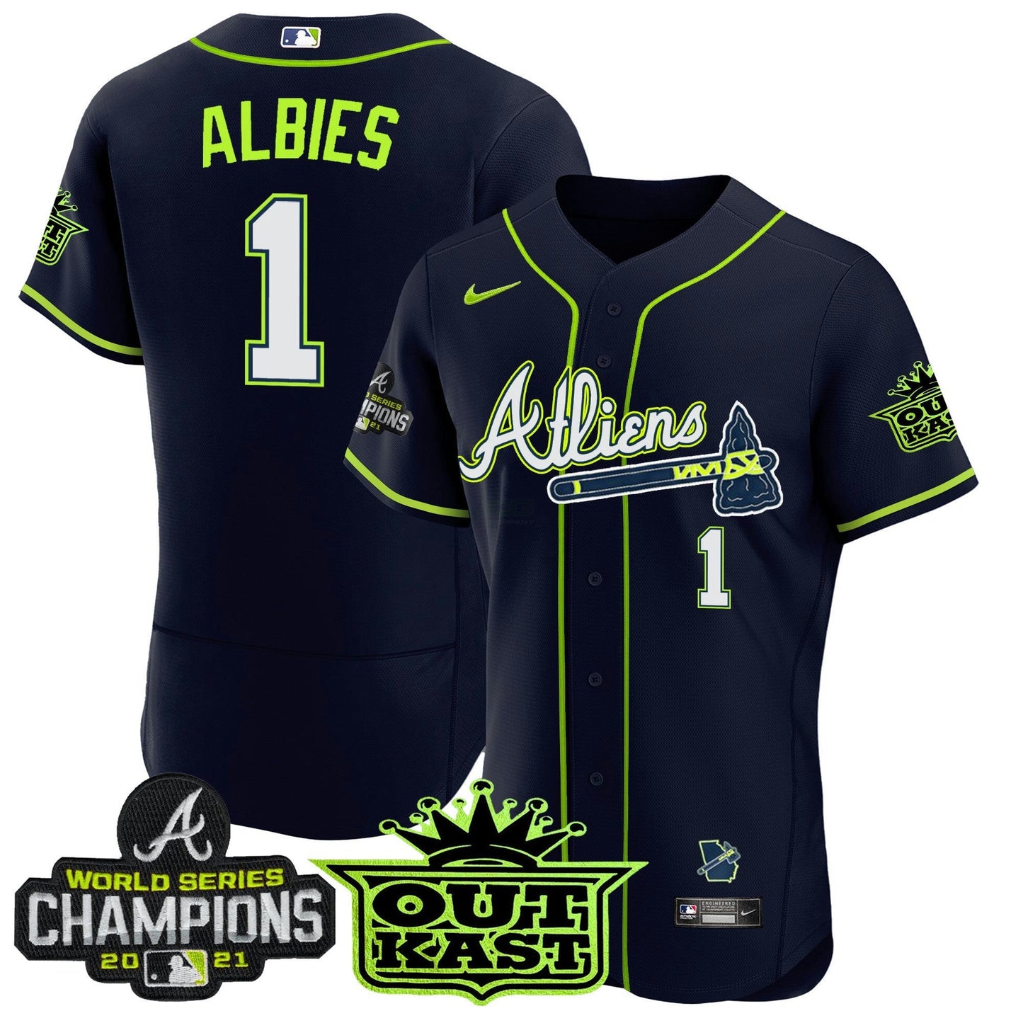 Camisa MLB Men’s Atlanta Atliens Champions Flex Base Jersey