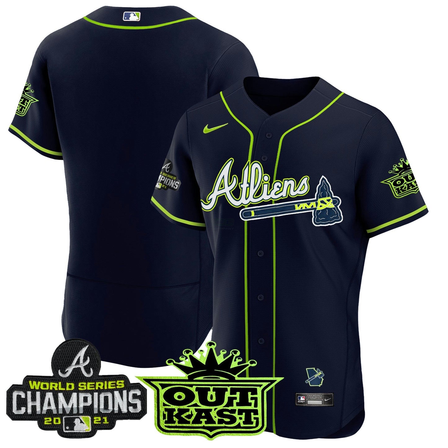 Camisa MLB Men’s Atlanta Atliens Champions Flex Base Jersey