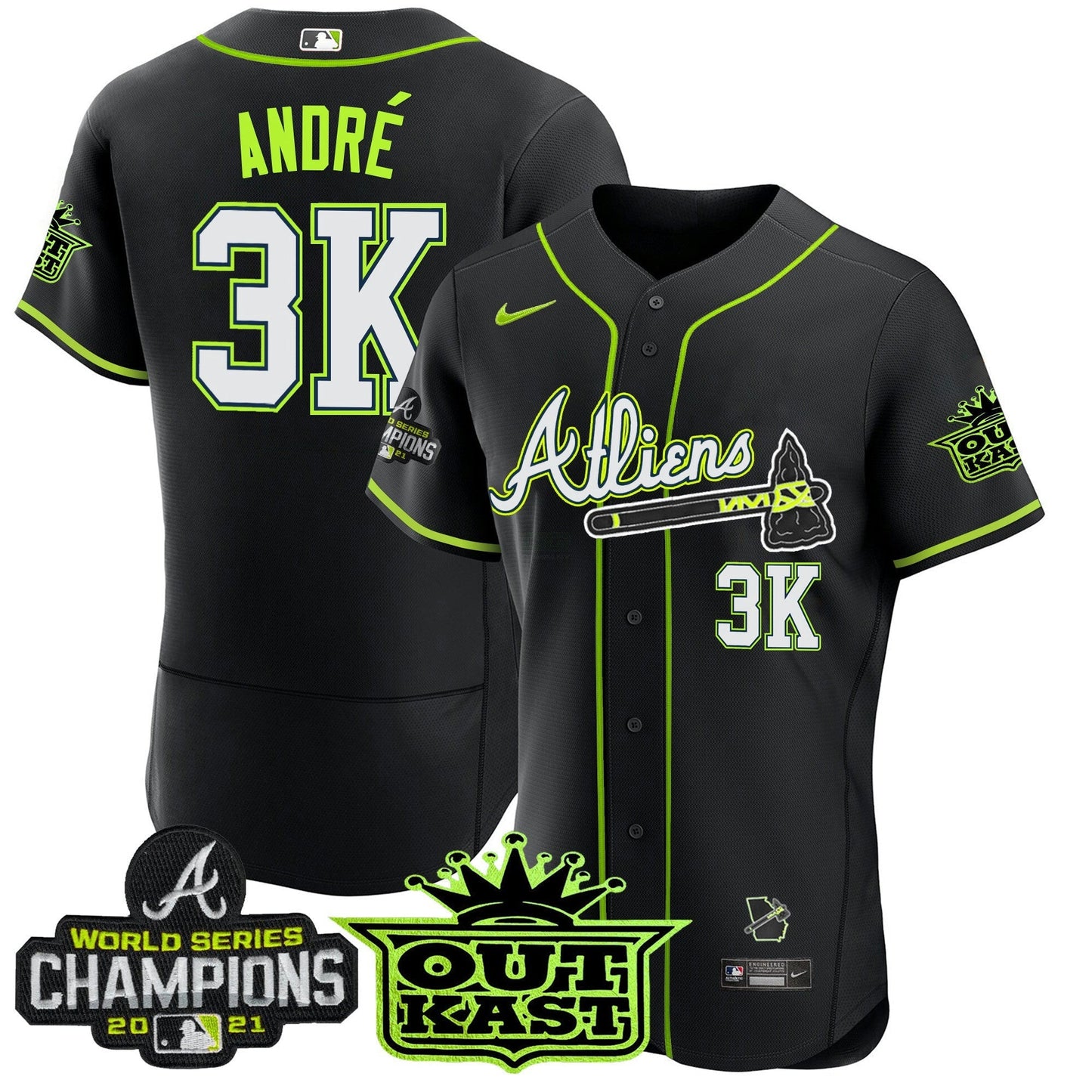 Camisa MLB Men’s Atlanta Atliens Champions Flex Base Jersey
