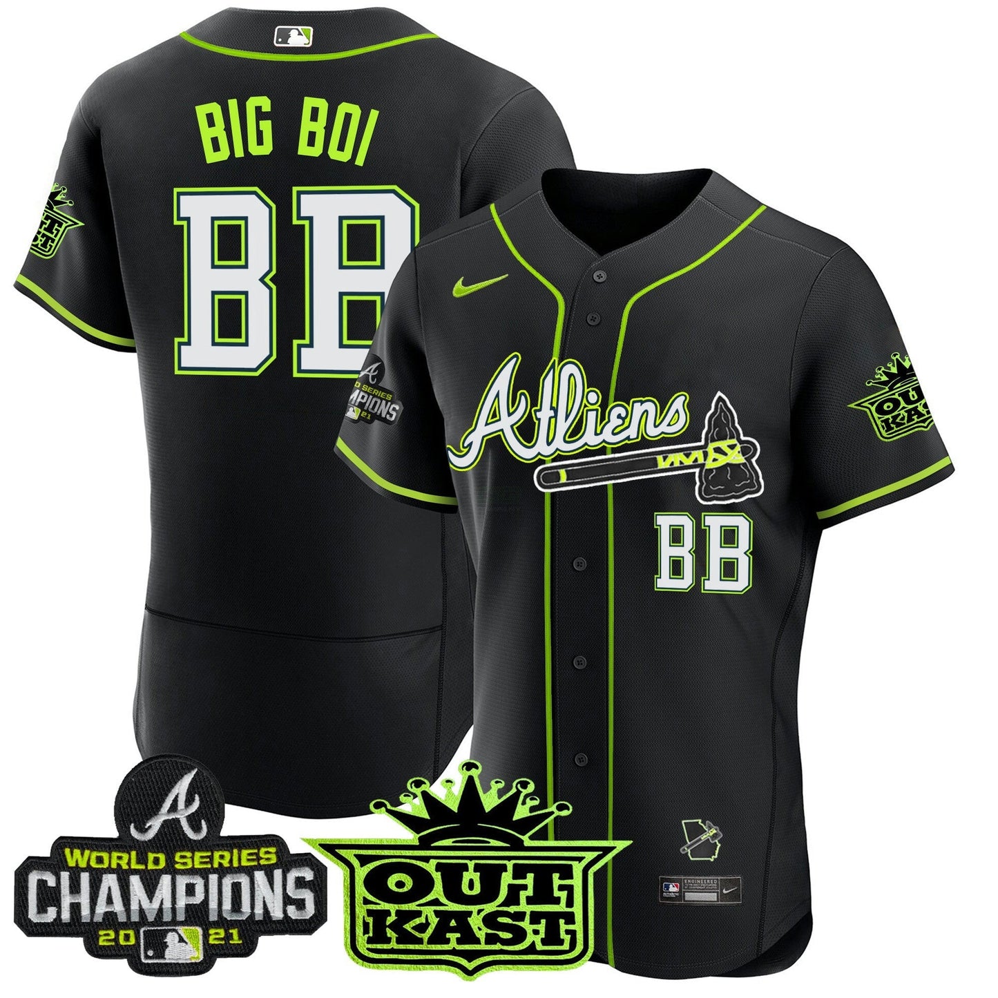 Camisa MLB Men’s Atlanta Atliens Champions Flex Base Jersey
