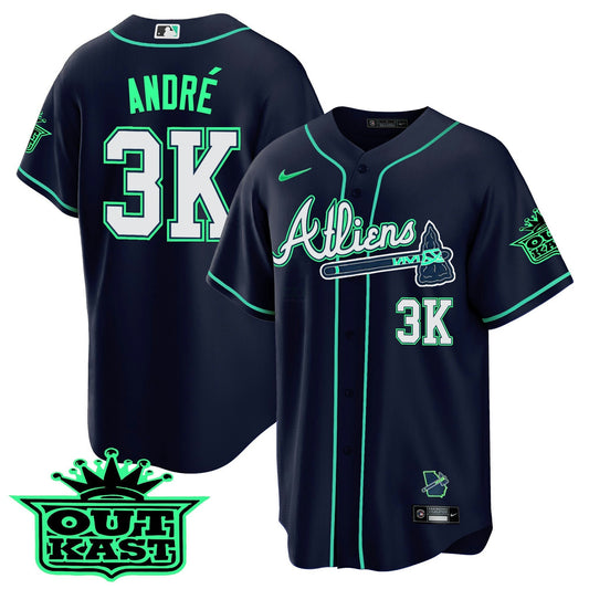 Camisa MLB Men’s Atlanta Atliens Cool Base Jersey – Galaxy Version – Stitched
