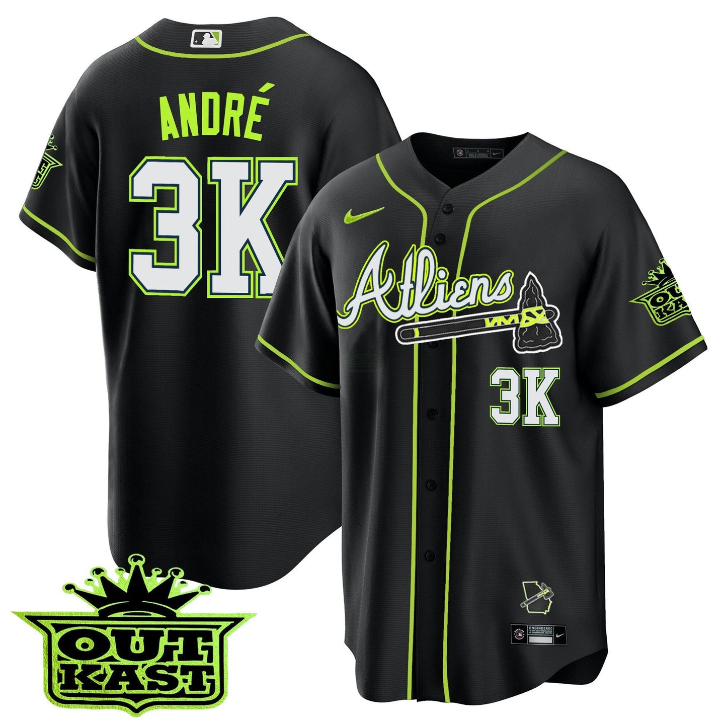 Camisa MLB Men’s Atlanta Atliens Cool Base Jersey