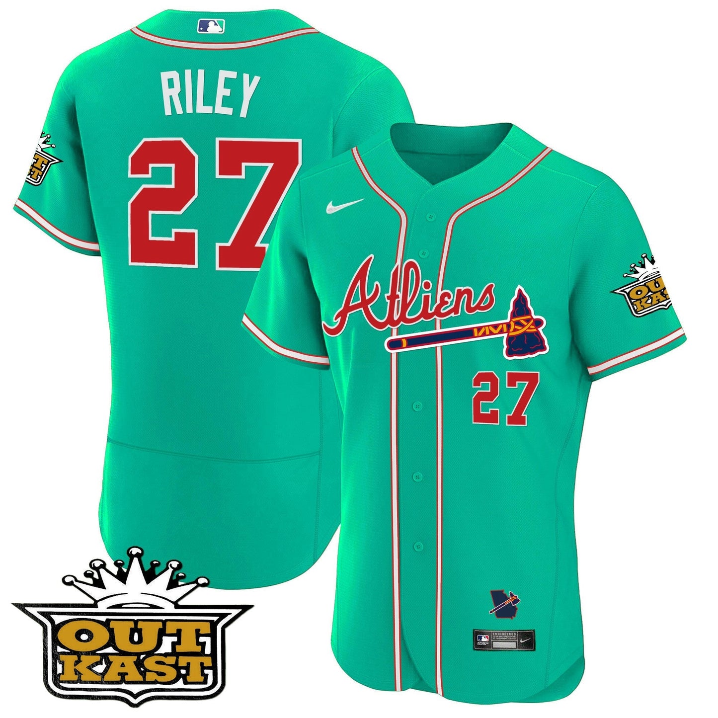 Camisa MLB Men’s Atlanta Atliens Flex Base Jersey – Galaxy Version – Stitched