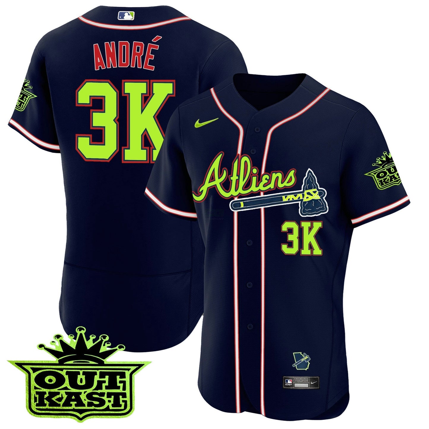Camisa MLB Men’s Atlanta Atliens Flex Base Jersey V3