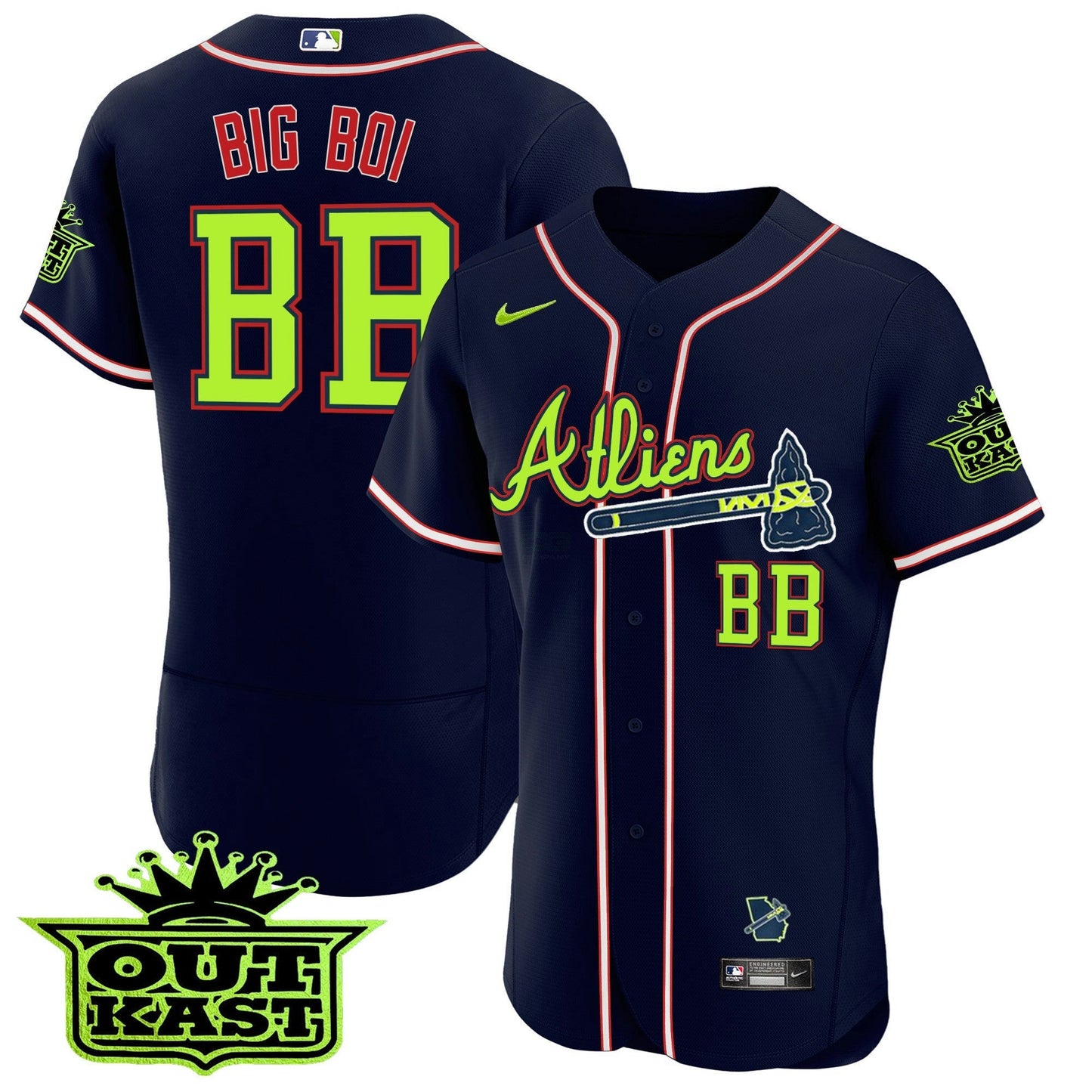 Camisa MLB Men’s Atlanta Atliens Flex Base Jersey V3