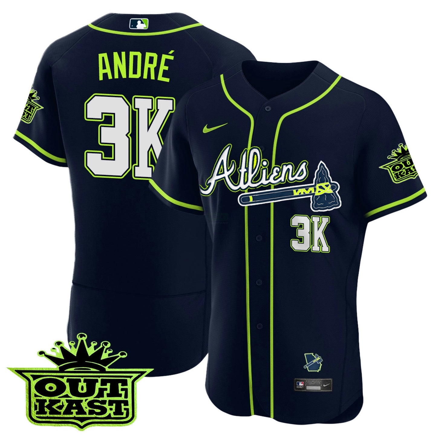 Camisa MLB Men’s Atlanta Atliens Flex Base Jersey V4
