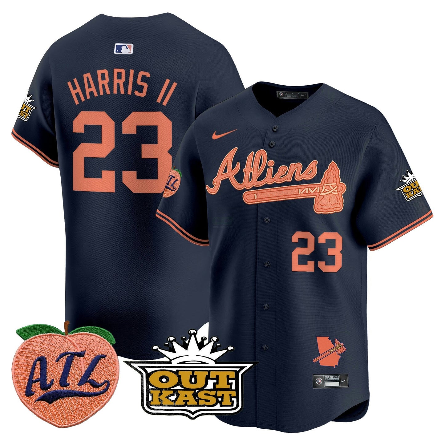 Camisa MLB Men’s Atlanta Atliens & Peach Vapor Premier Limited Jersey