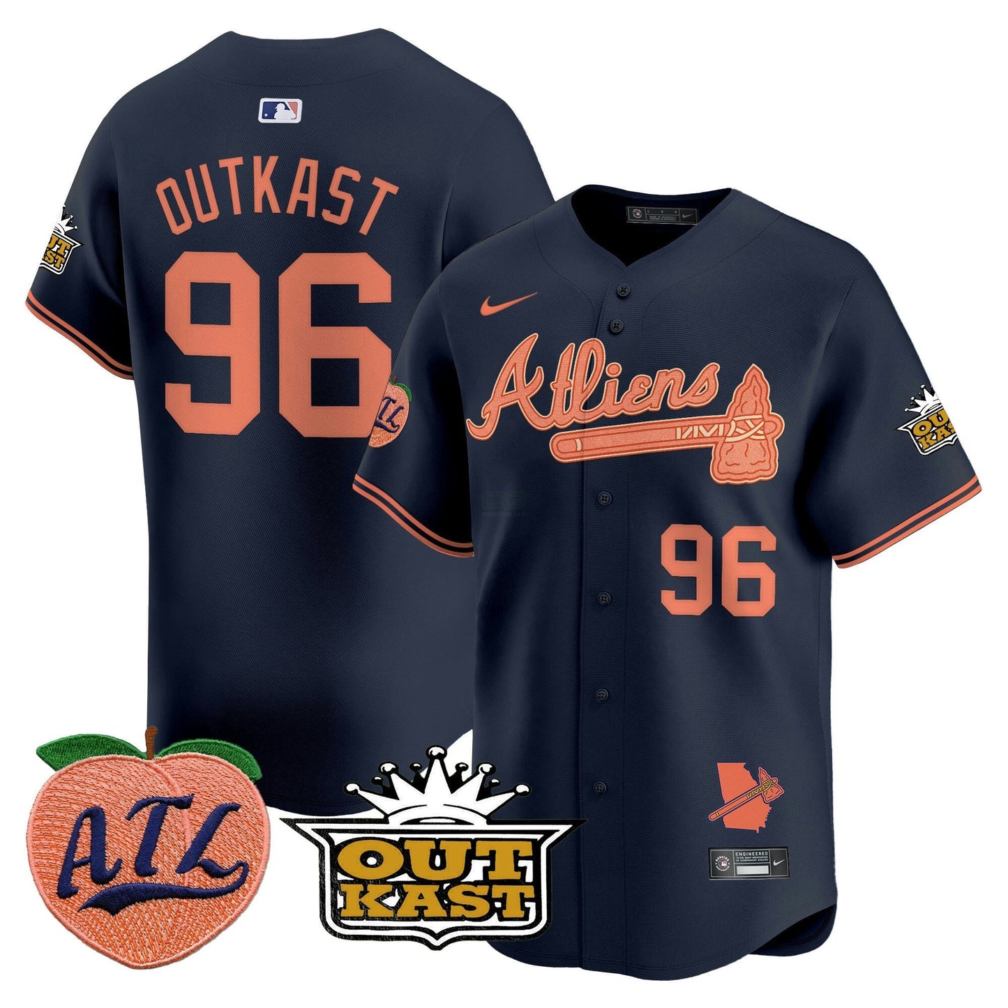 Camisa MLB Men’s Atlanta Atliens & Peach Vapor Premier Limited Jersey