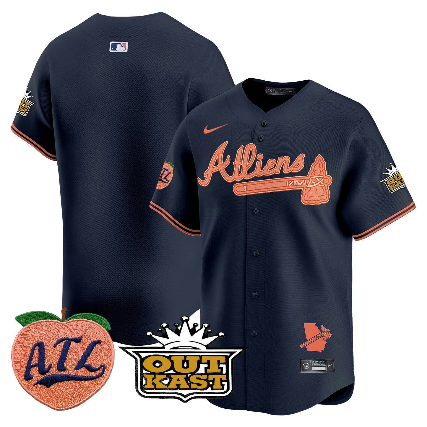 Camisa MLB Men’s Atlanta Atliens & Peach Vapor Premier Limited Jersey