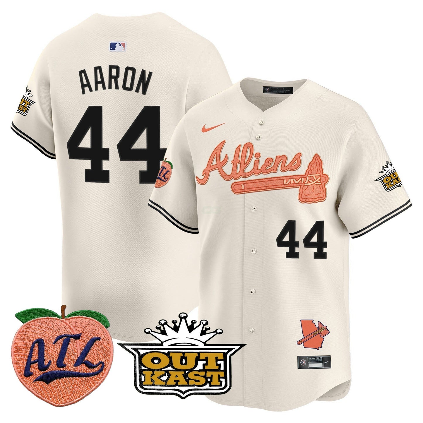 Camisa MLB Men’s Atlanta Atliens & Peach Vapor Premier Limited Jersey