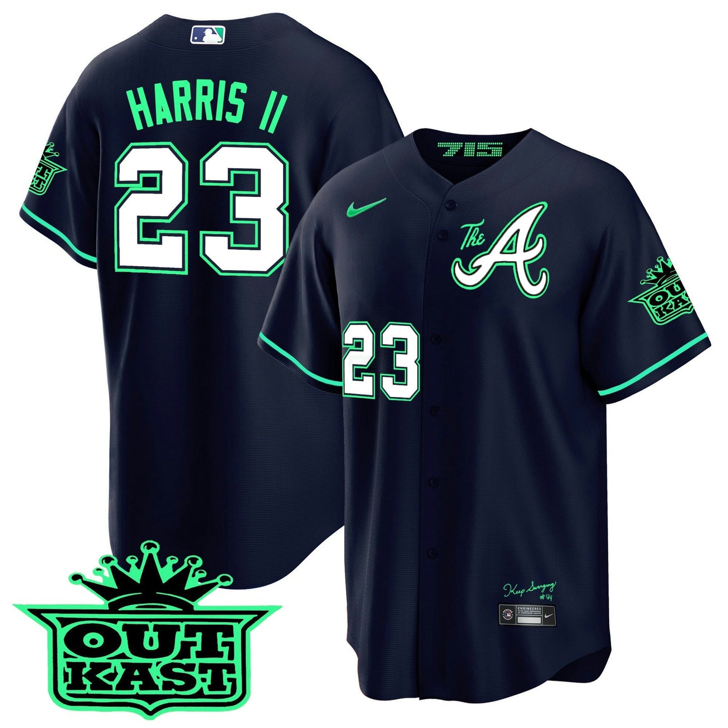 Camisa MLB Men’s Atlanta Atliens The A Cool Base Jersey – Galaxy Version – Stitched