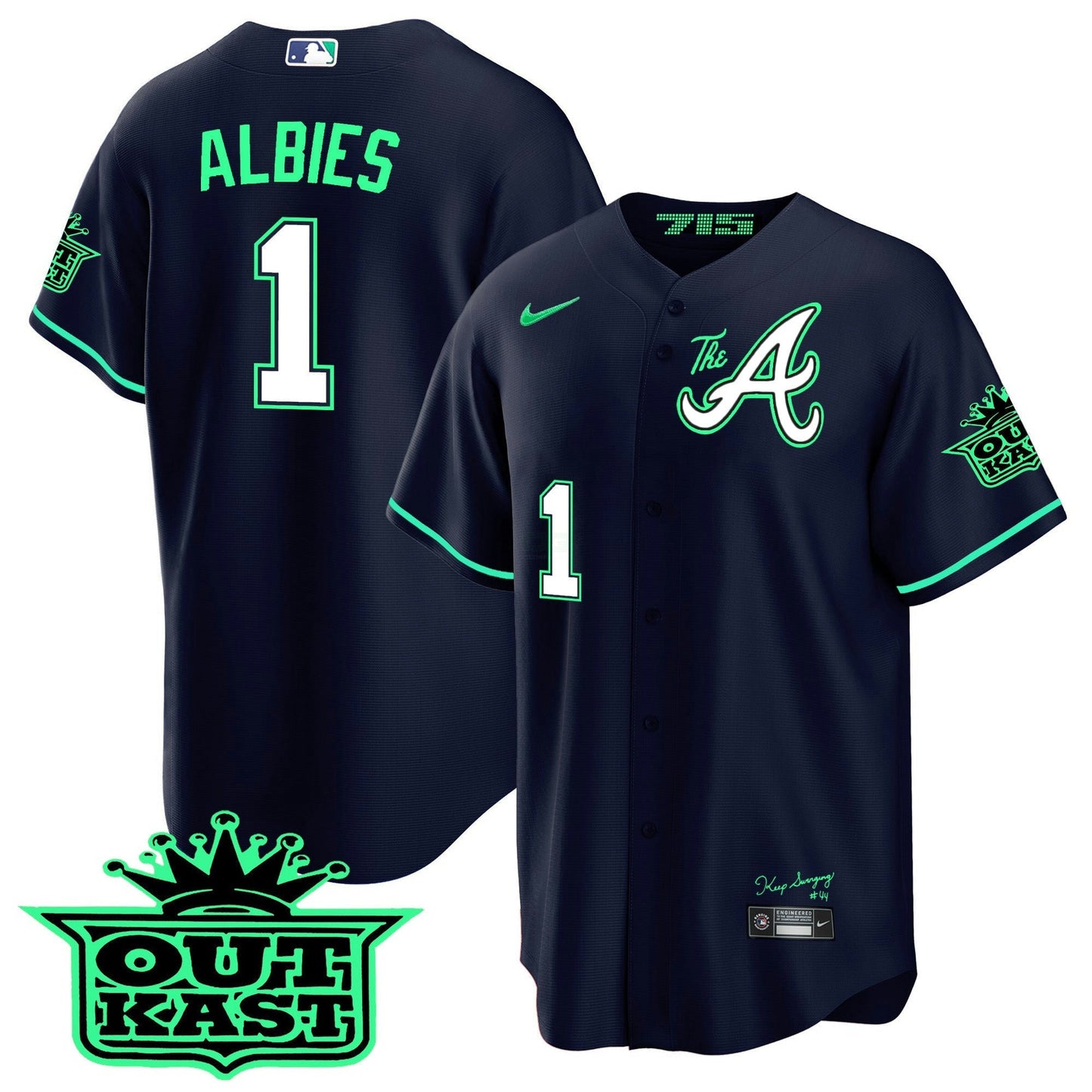 Camisa MLB Men’s Atlanta Atliens The A Cool Base Jersey – Galaxy Version – Stitched