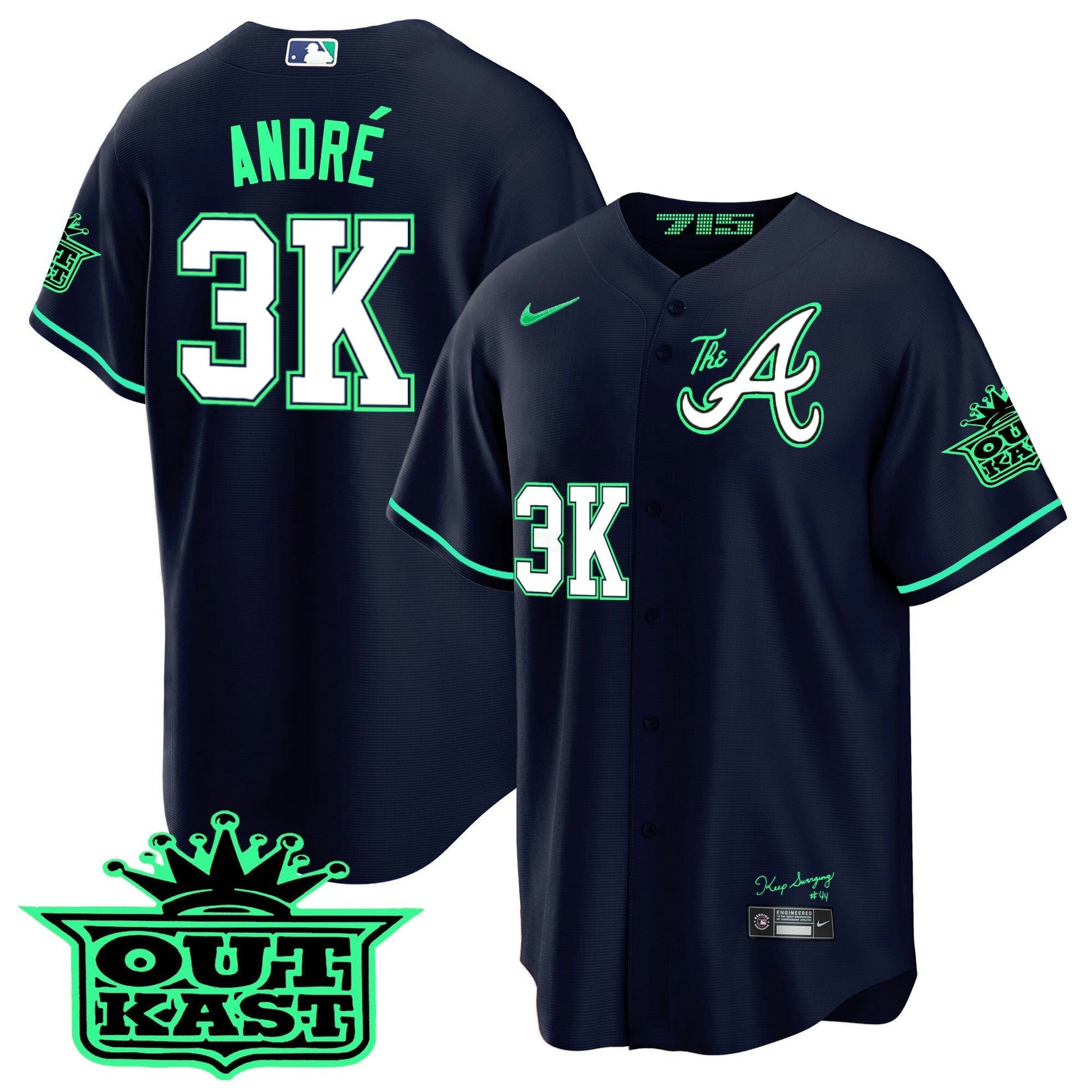Camisa MLB Men’s Atlanta Atliens The A Cool Base Jersey – Galaxy Version – Stitched