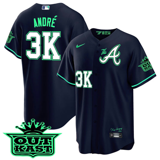 Camisa MLB Men’s Atlanta Atliens The A Cool Base Jersey – Galaxy Version – Stitched