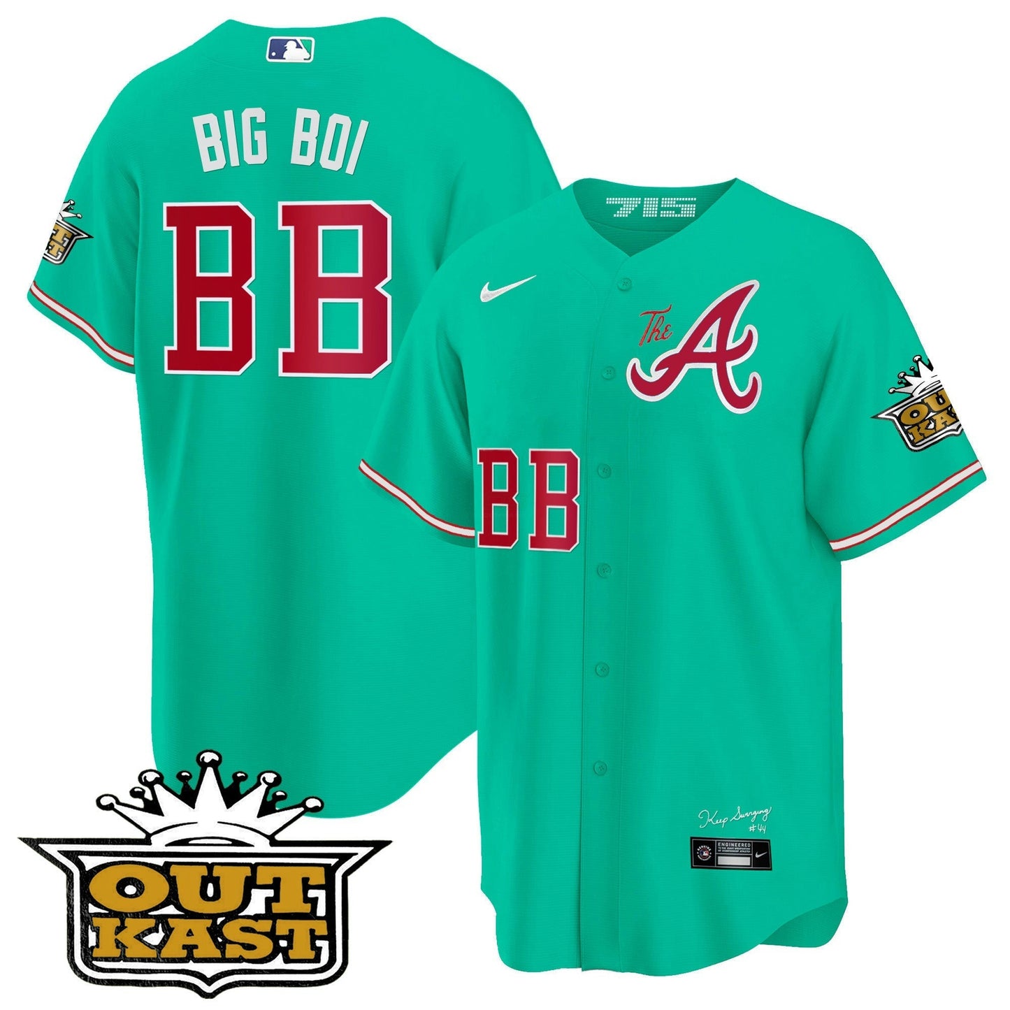 Camisa MLB Men’s Atlanta Atliens The A Cool Base Jersey – Galaxy Version – Stitched