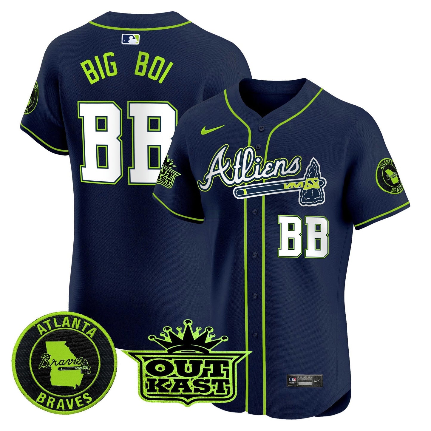 Camisa MLB Men’s Atlanta Atliens Vapor Premier Elite Jersey