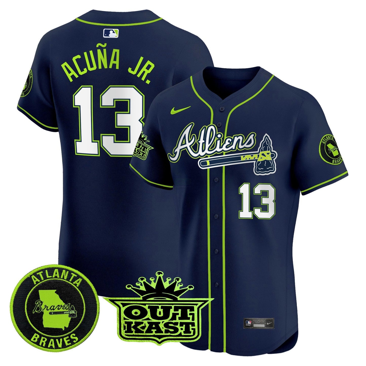 Camisa MLB Men’s Atlanta Atliens Vapor Premier Elite Jersey
