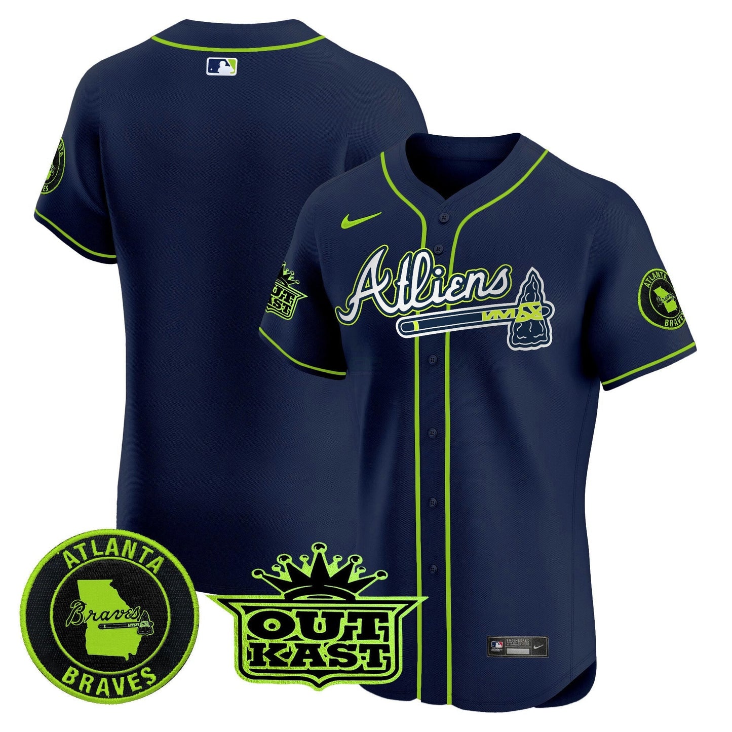 Camisa MLB Men’s Atlanta Atliens Vapor Premier Elite Jersey