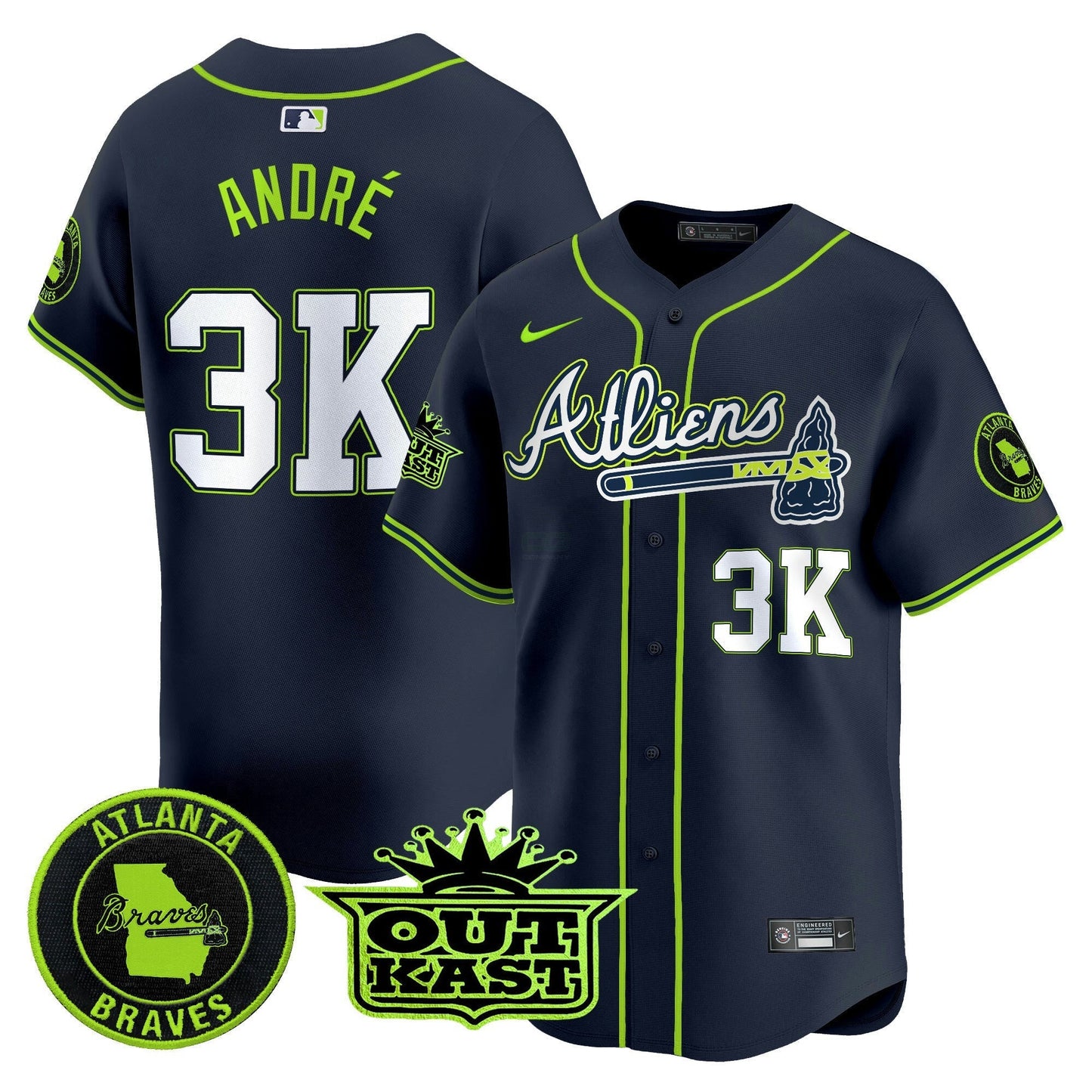 Camisa MLB Men’s Atlanta Atliens Vapor Premier Limited Jersey V4