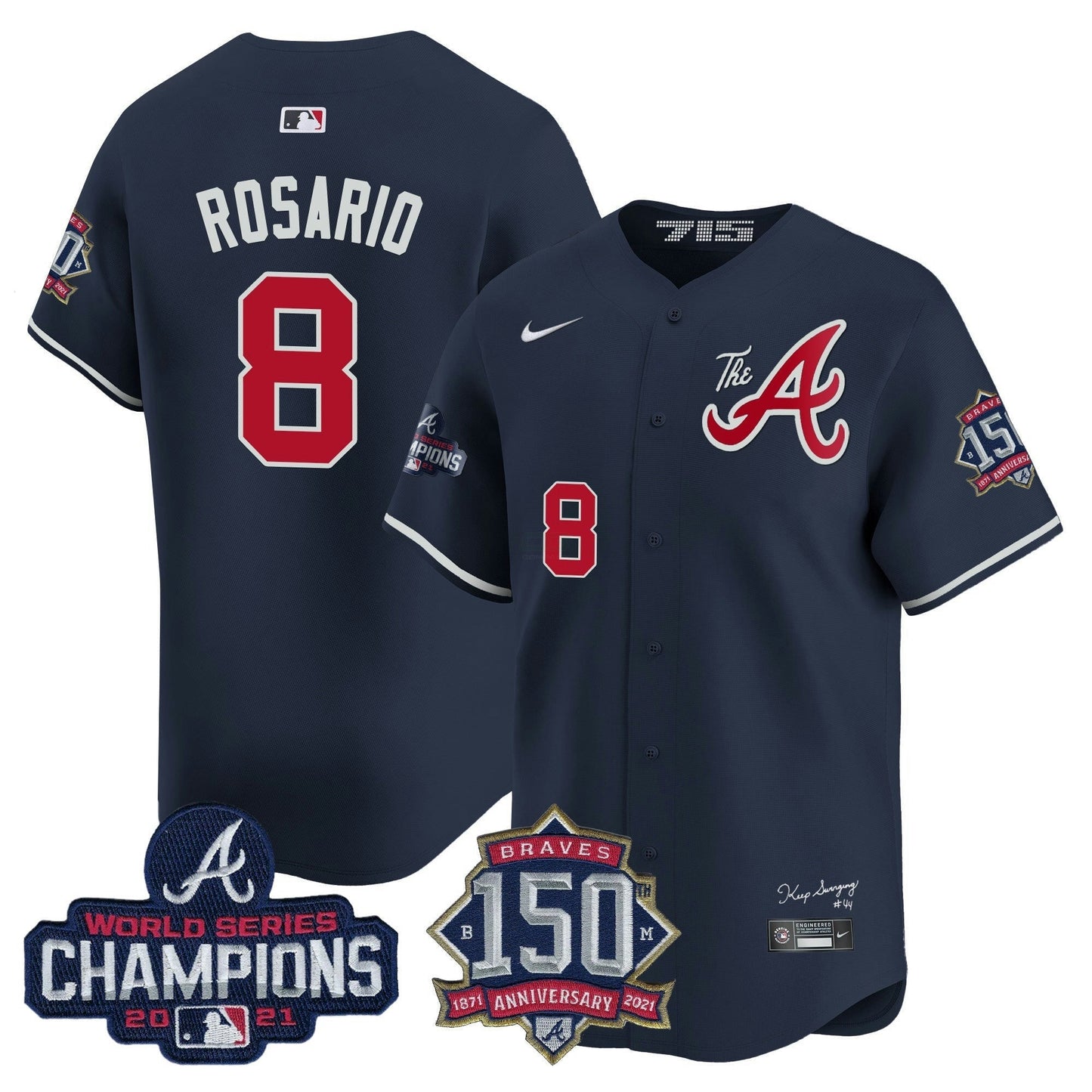 Camisa MLB Men’s Atlanta Champions & 150th Patch Vapor Premier Limited Jersey